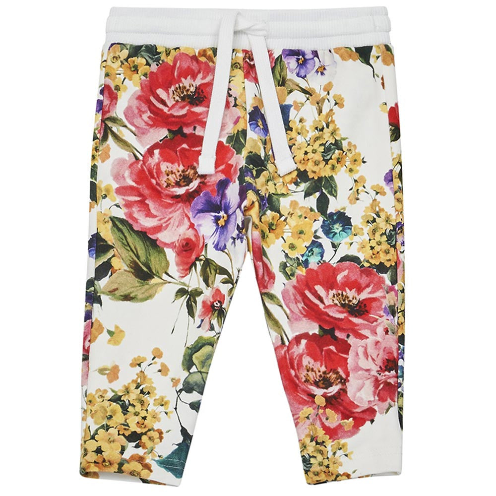 Baby Girls Multicolor Flower Printed Trims Cotton Trouser - CÉMAROSE | Children's Fashion Store - 1