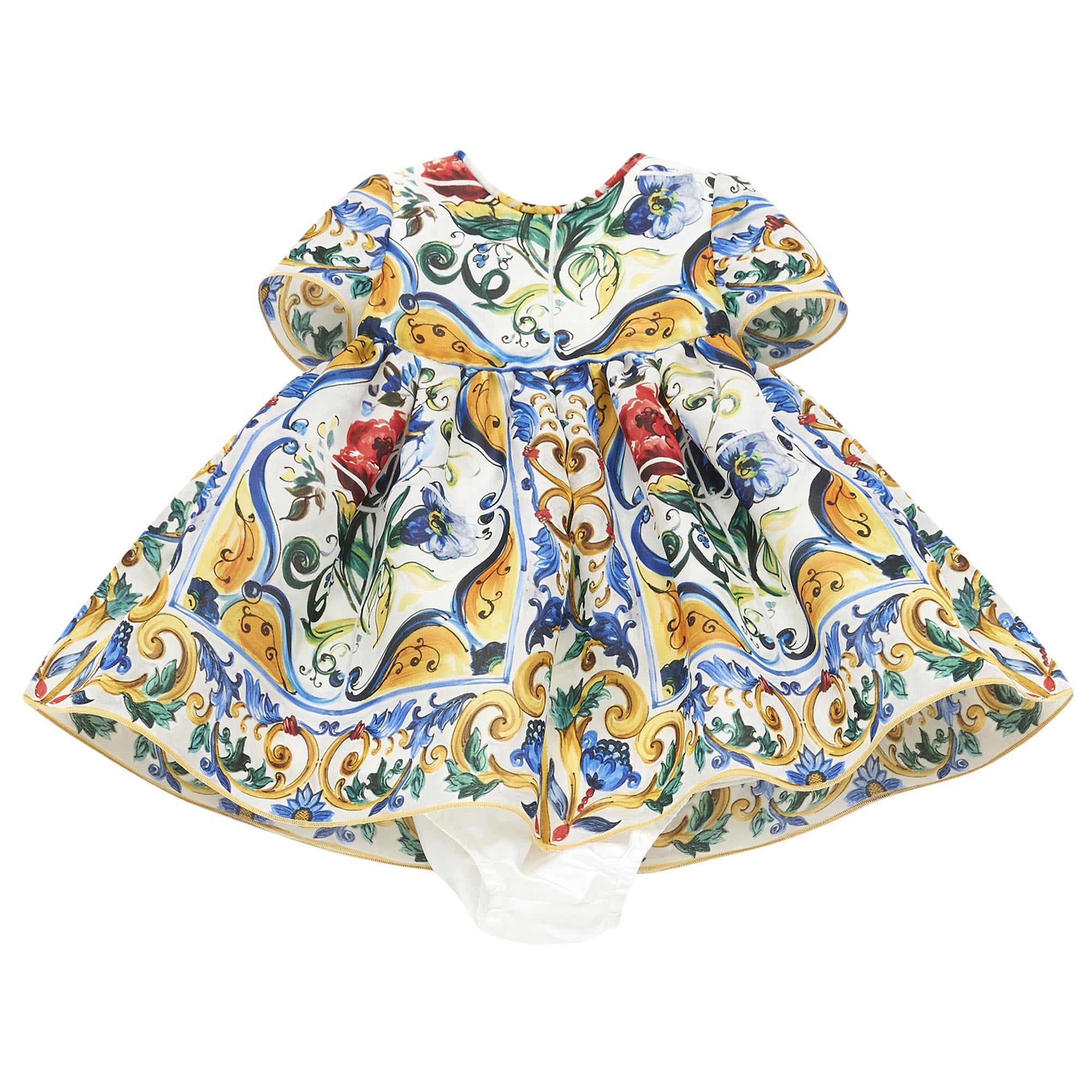 Baby Girls Multicolor Maiolica Bouquet Printed Dress - CÉMAROSE | Children's Fashion Store - 1