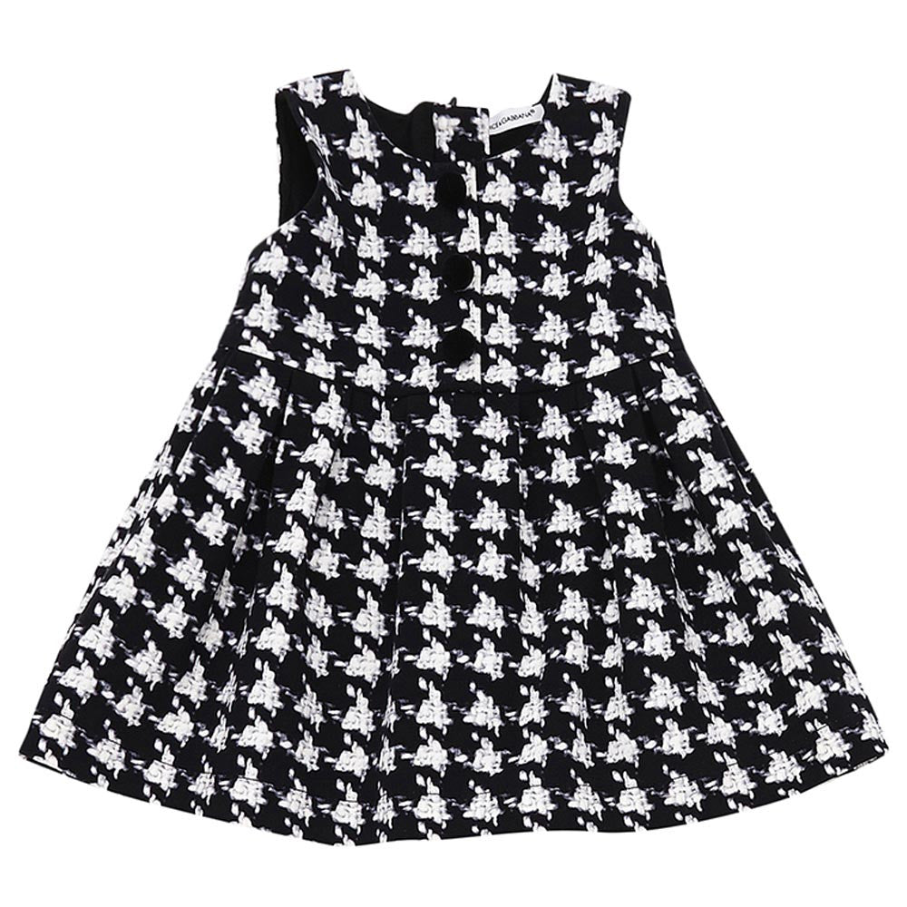 Baby Girls Black Check Cotton Dress - CÉMAROSE | Children's Fashion Store - 1