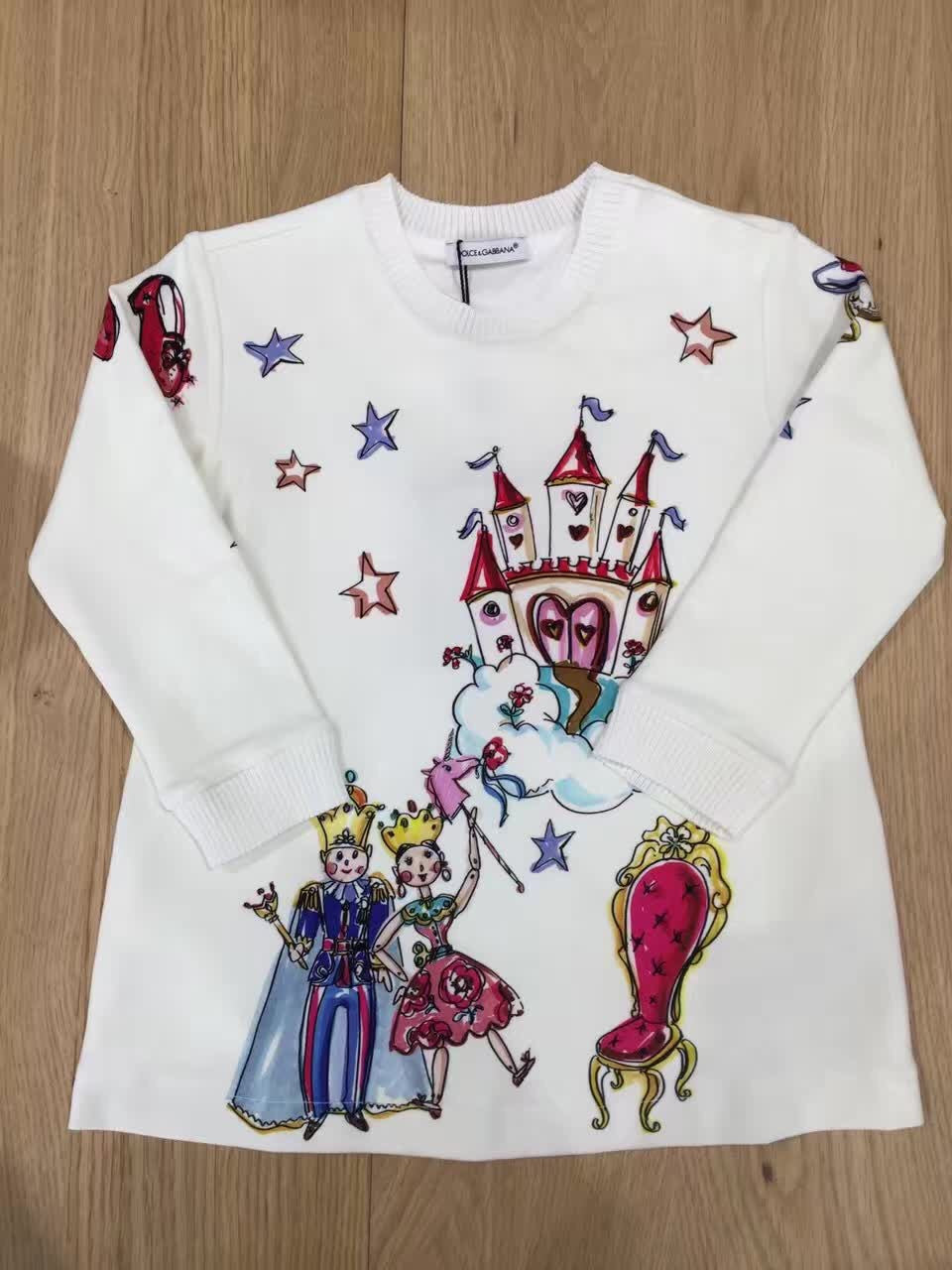 Baby Girls White King & Queen Printed Dress - CÉMAROSE | Children's Fashion Store