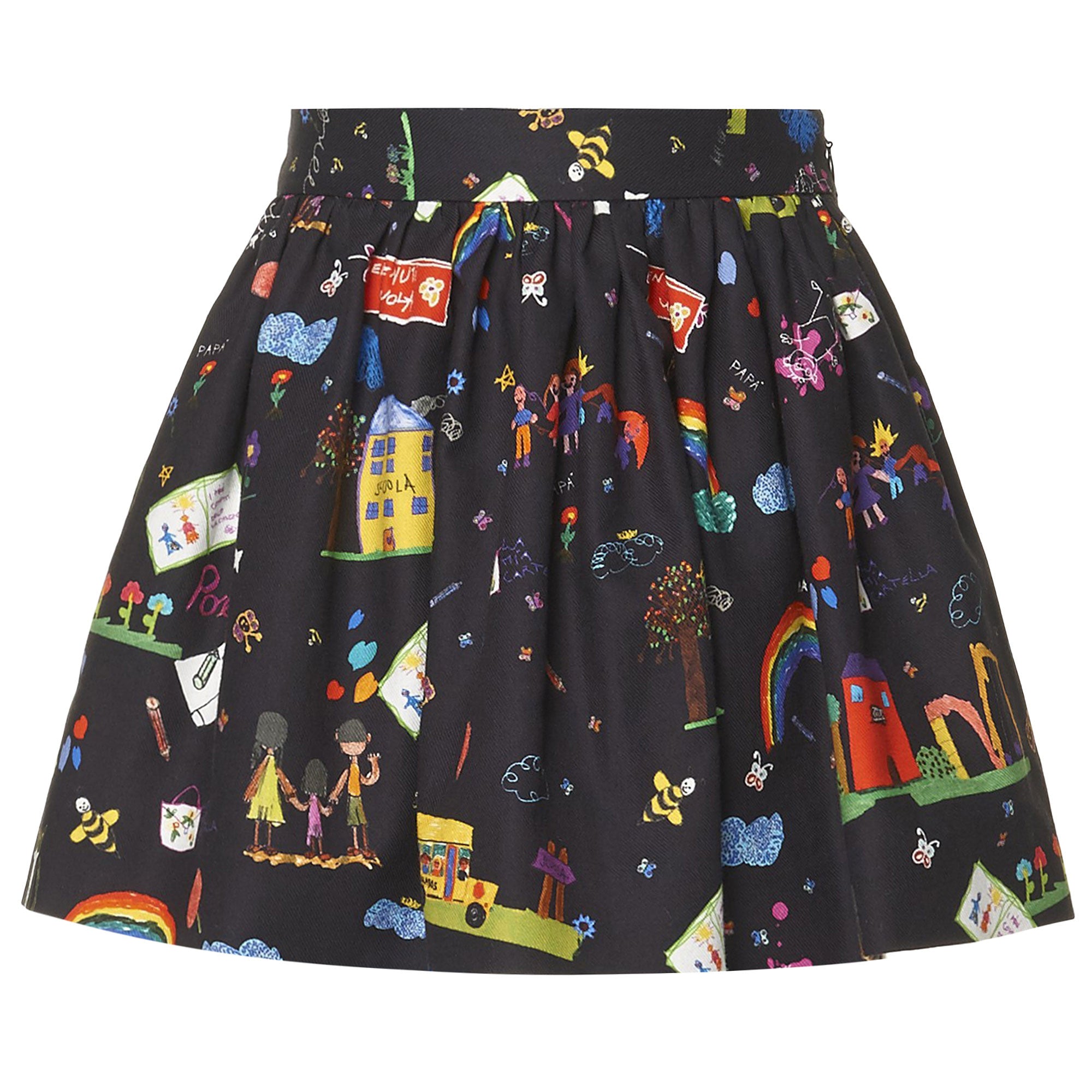 Girls Multicolor Allover Printed Elastic Waist Skirt - CÉMAROSE | Children's Fashion Store - 2
