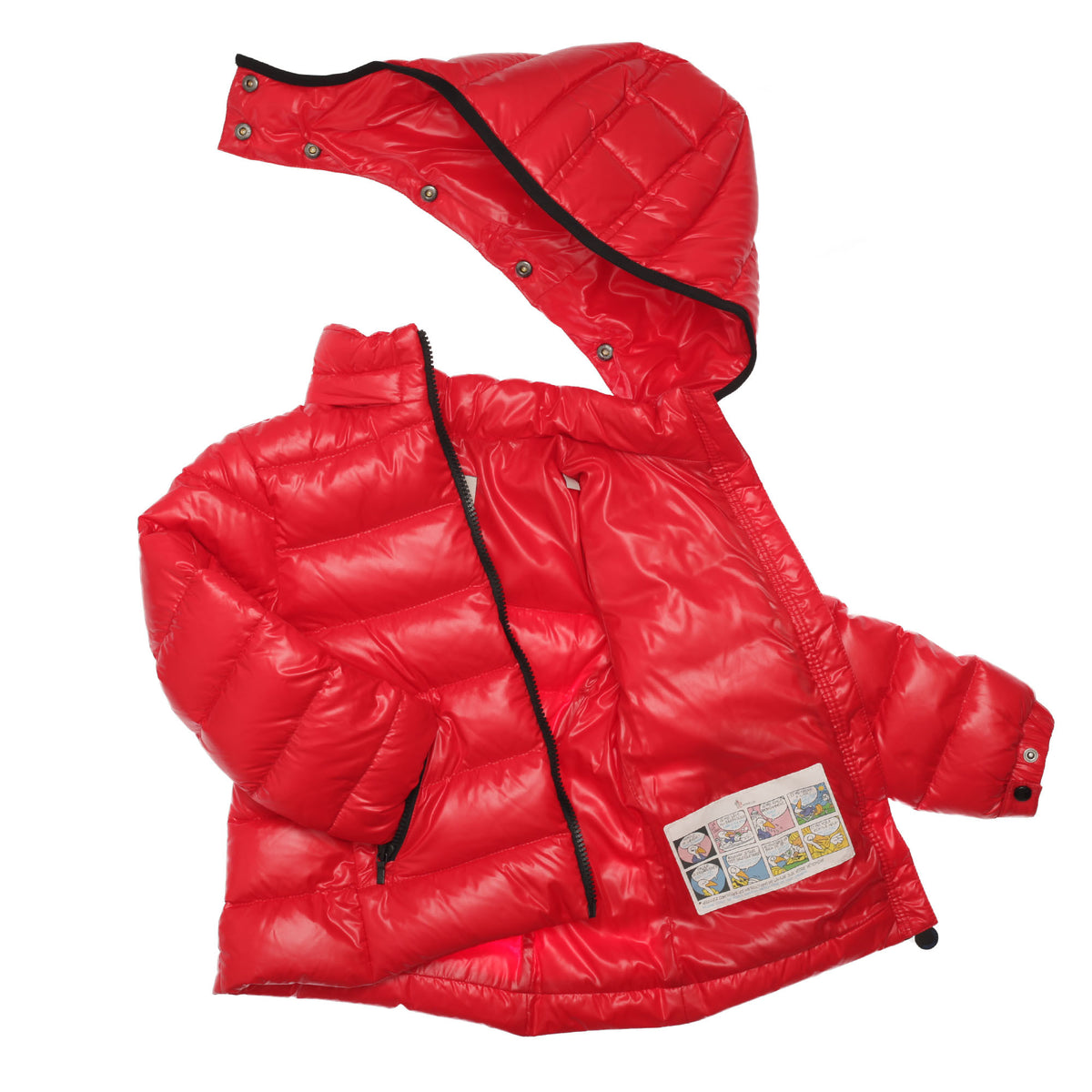 Girls Red Hooded 'Bady' Padded Down Jacket - CÉMAROSE | Children's Fashion Store - 3