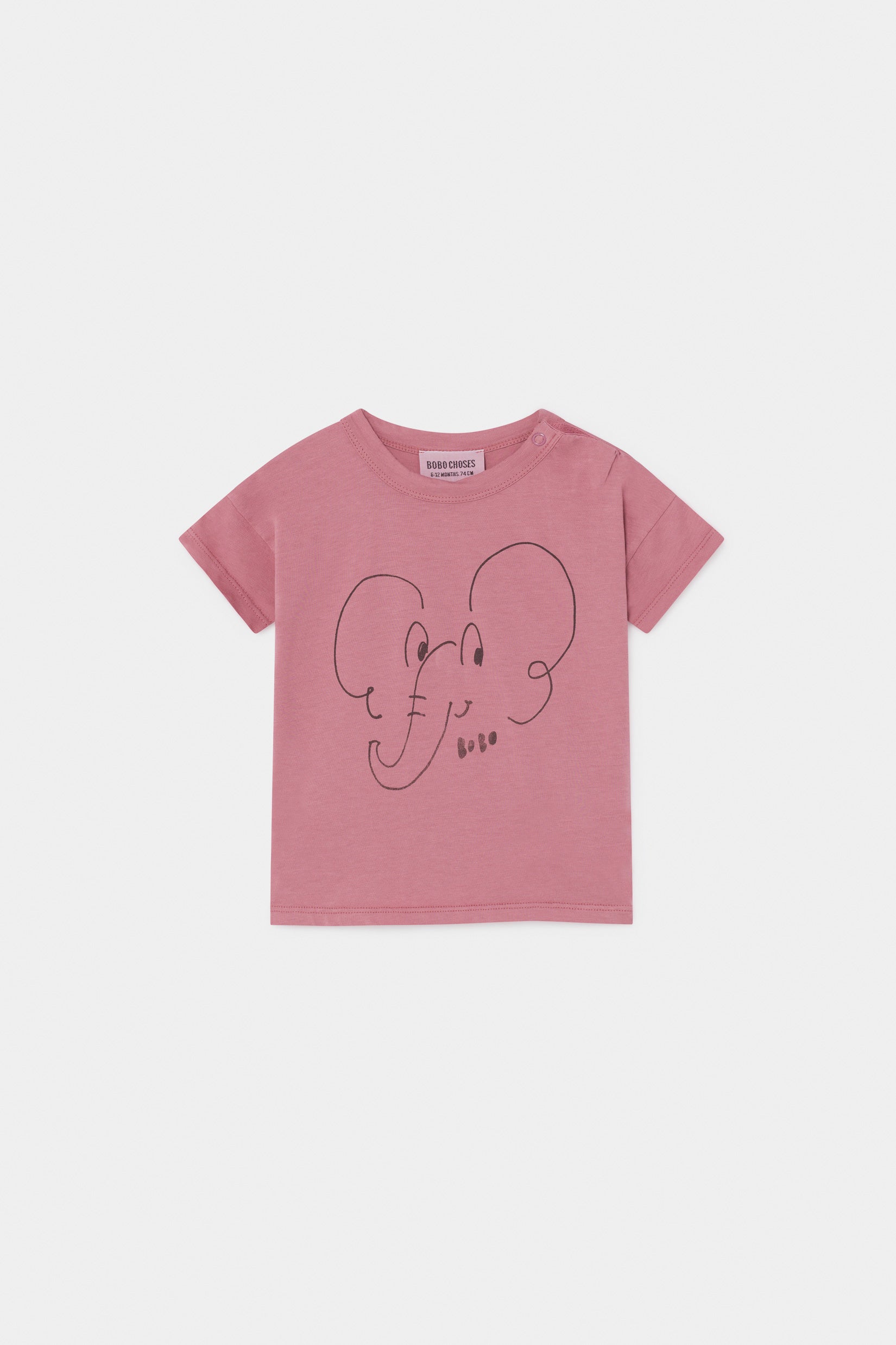 Baby Girls Pink Elephant Cotton T-shirt