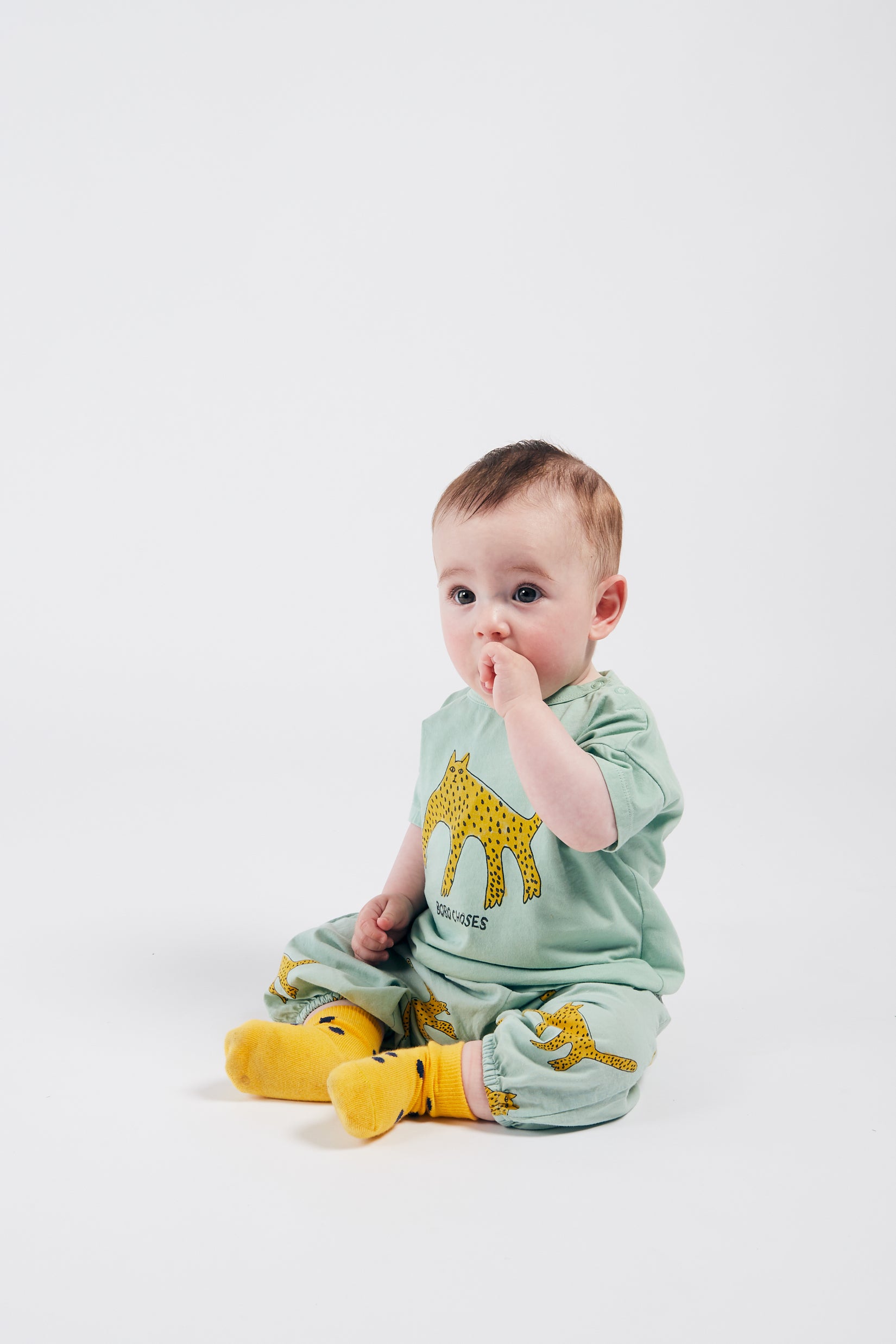 Baby Girls Green Leopards Baggy Trousers