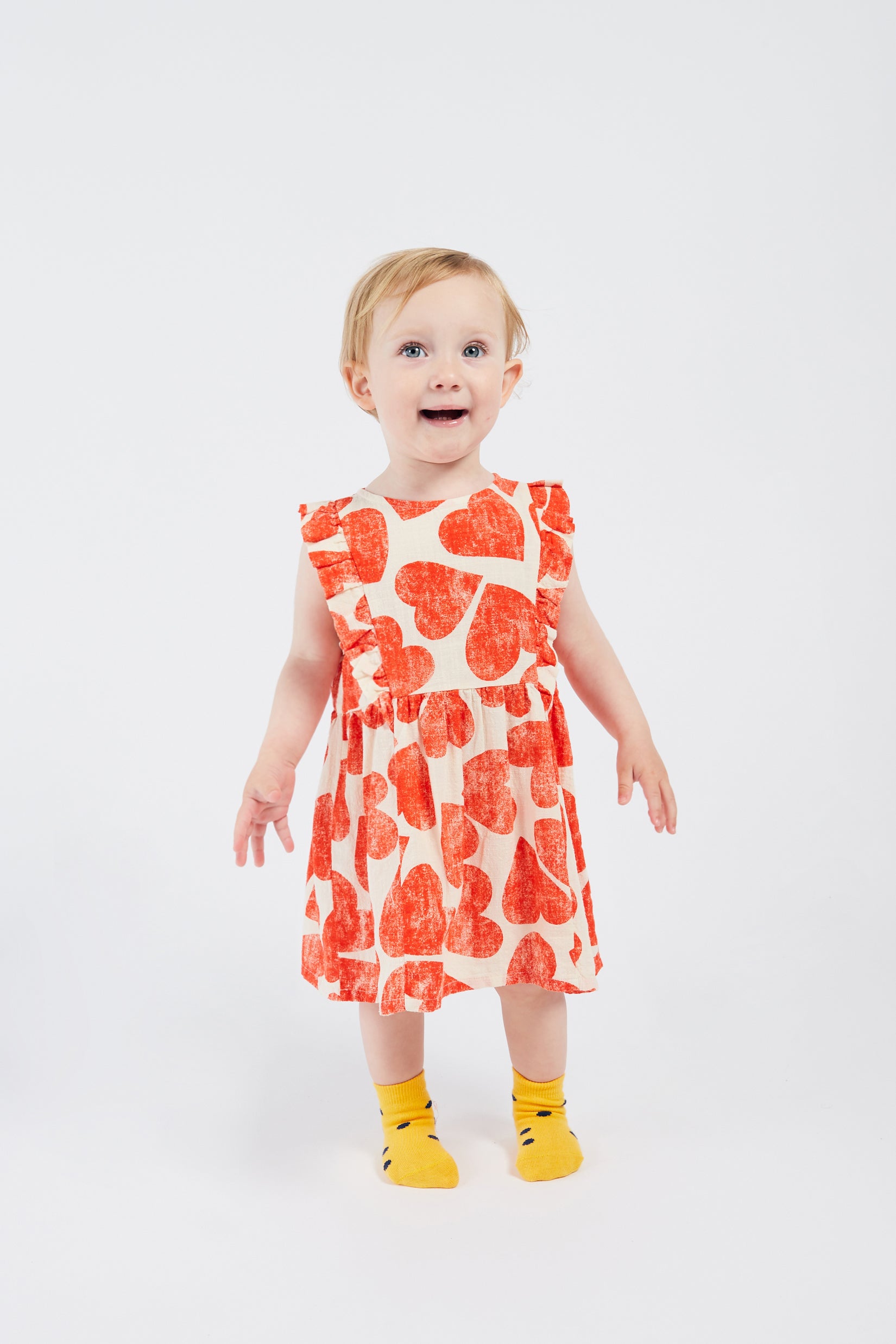 Baby Girls Red Heart Ruffle Dress