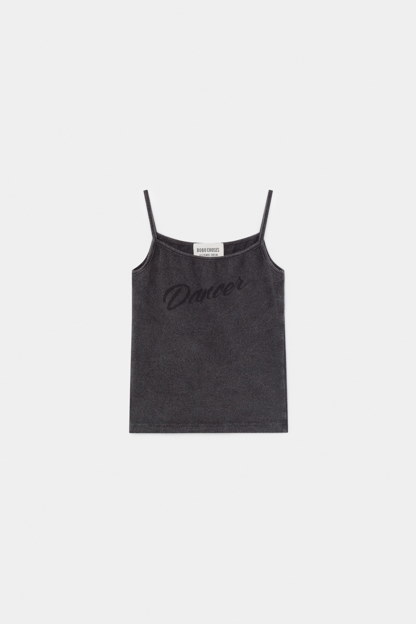 Girls Dark Grey Dancer Cotton Tank Top