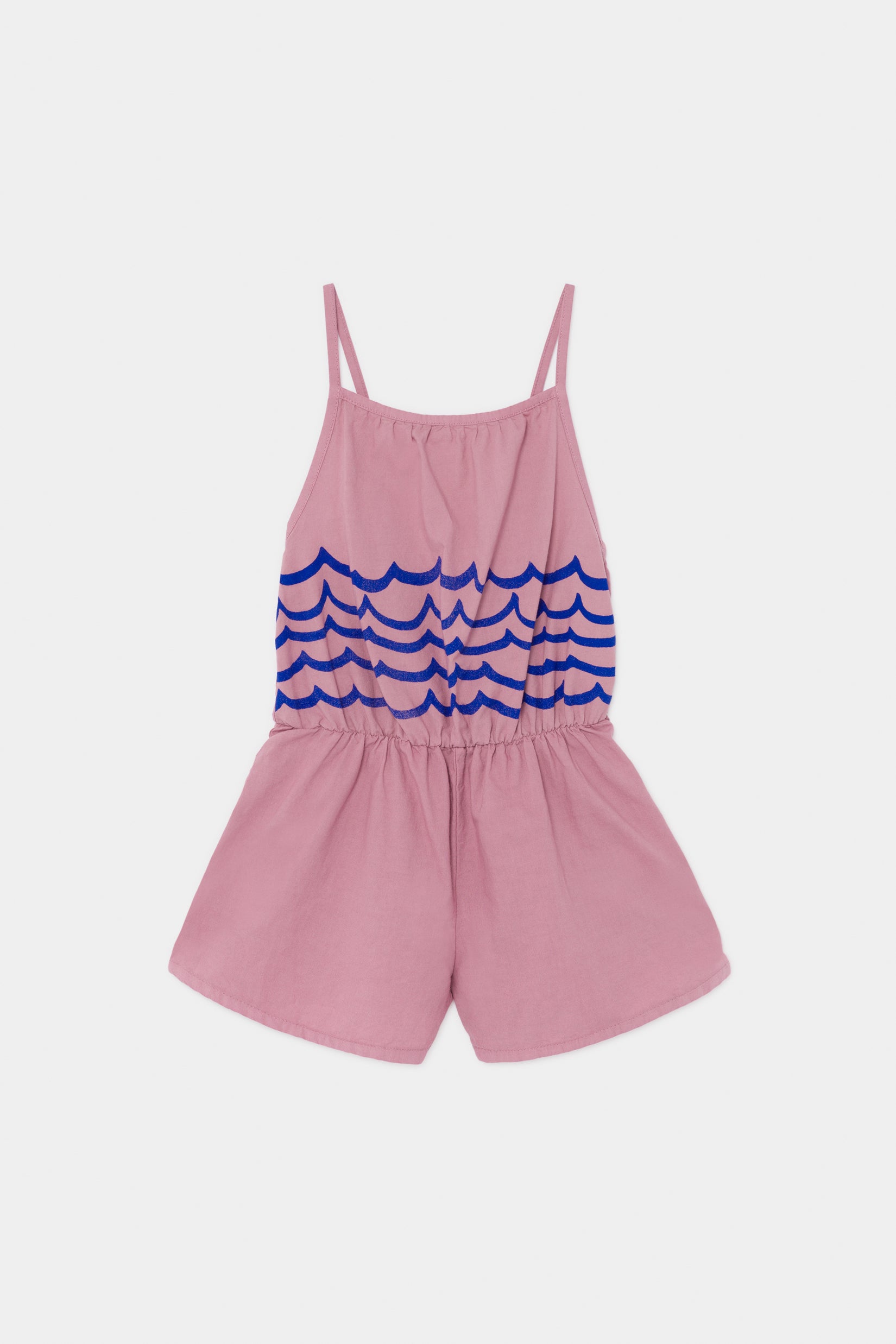 Girls Pink & Blue Cotton Jumpsuit
