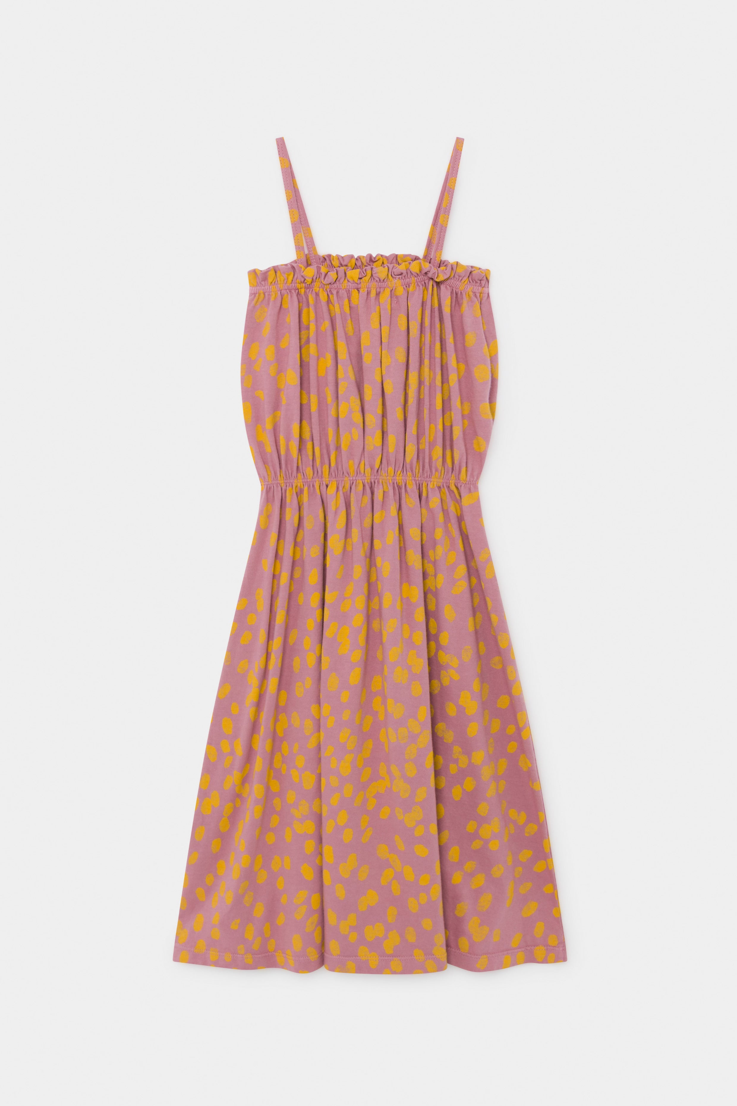 Girls Pink Printed Cotton Dress