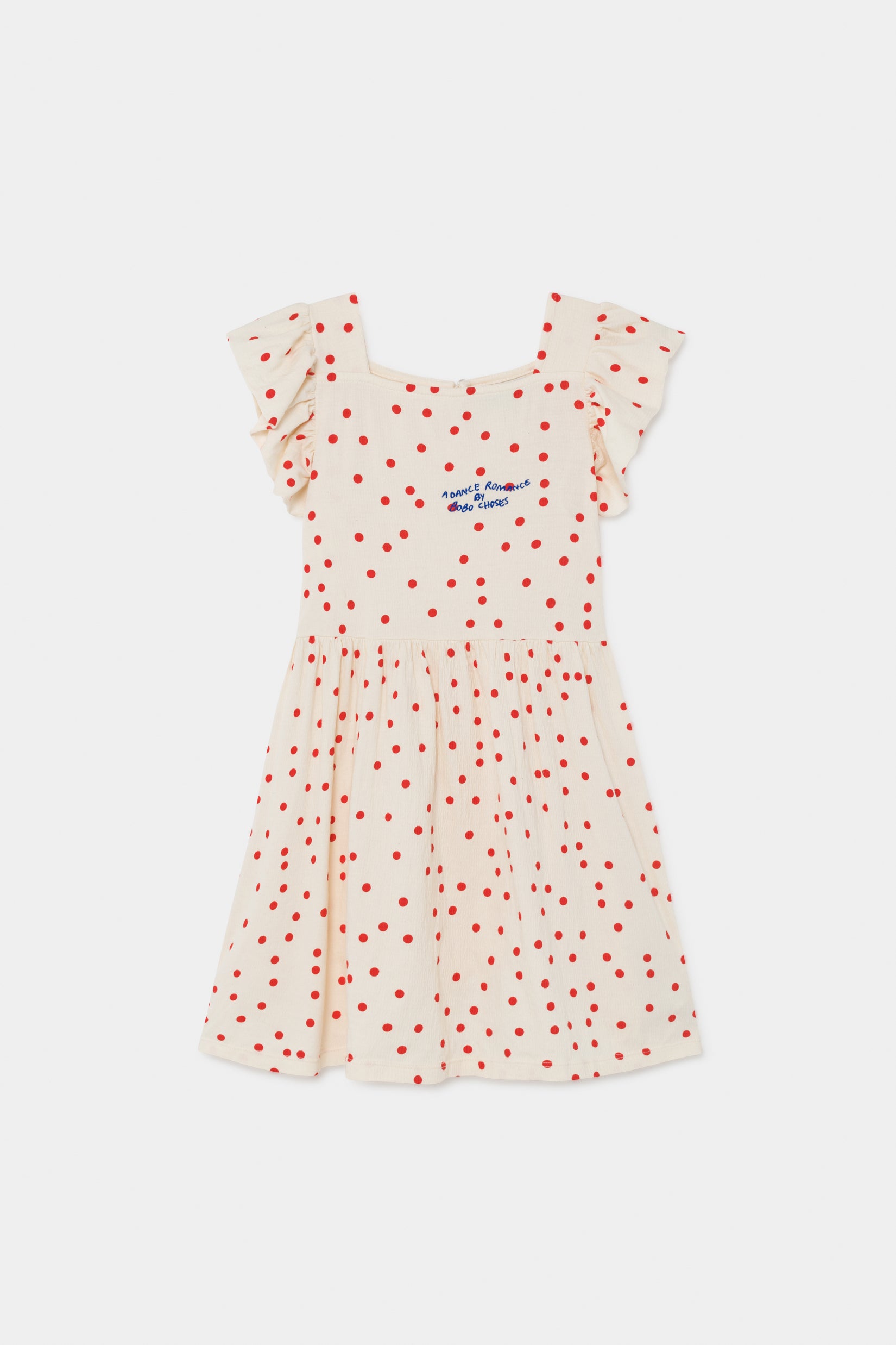 Girls Rice White Dots Ruffle Dress