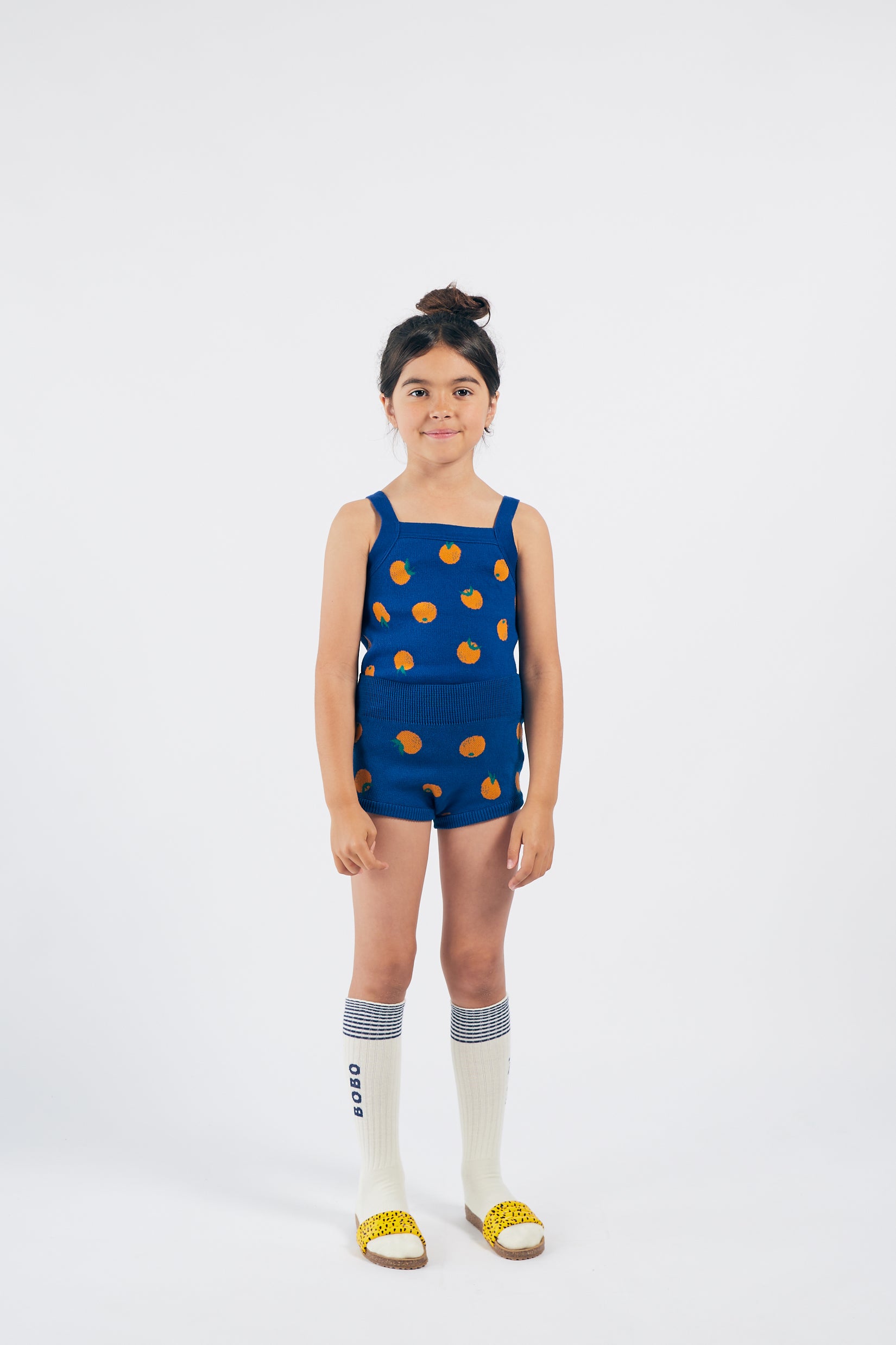 Girls Blue Orange Knitted Tank Top
