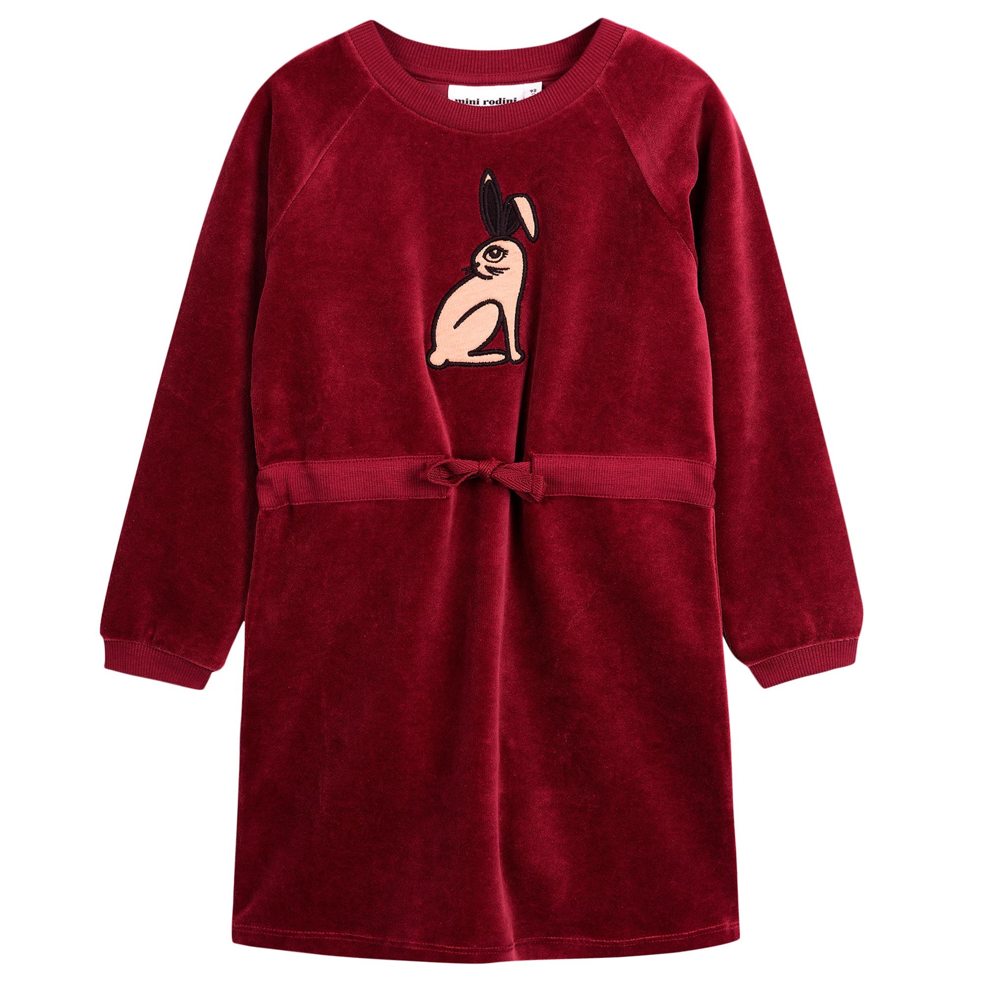 Girls Dark Red Bunny Printed Cotton Dress - CÉMAROSE | Children's Fashion Store - 1