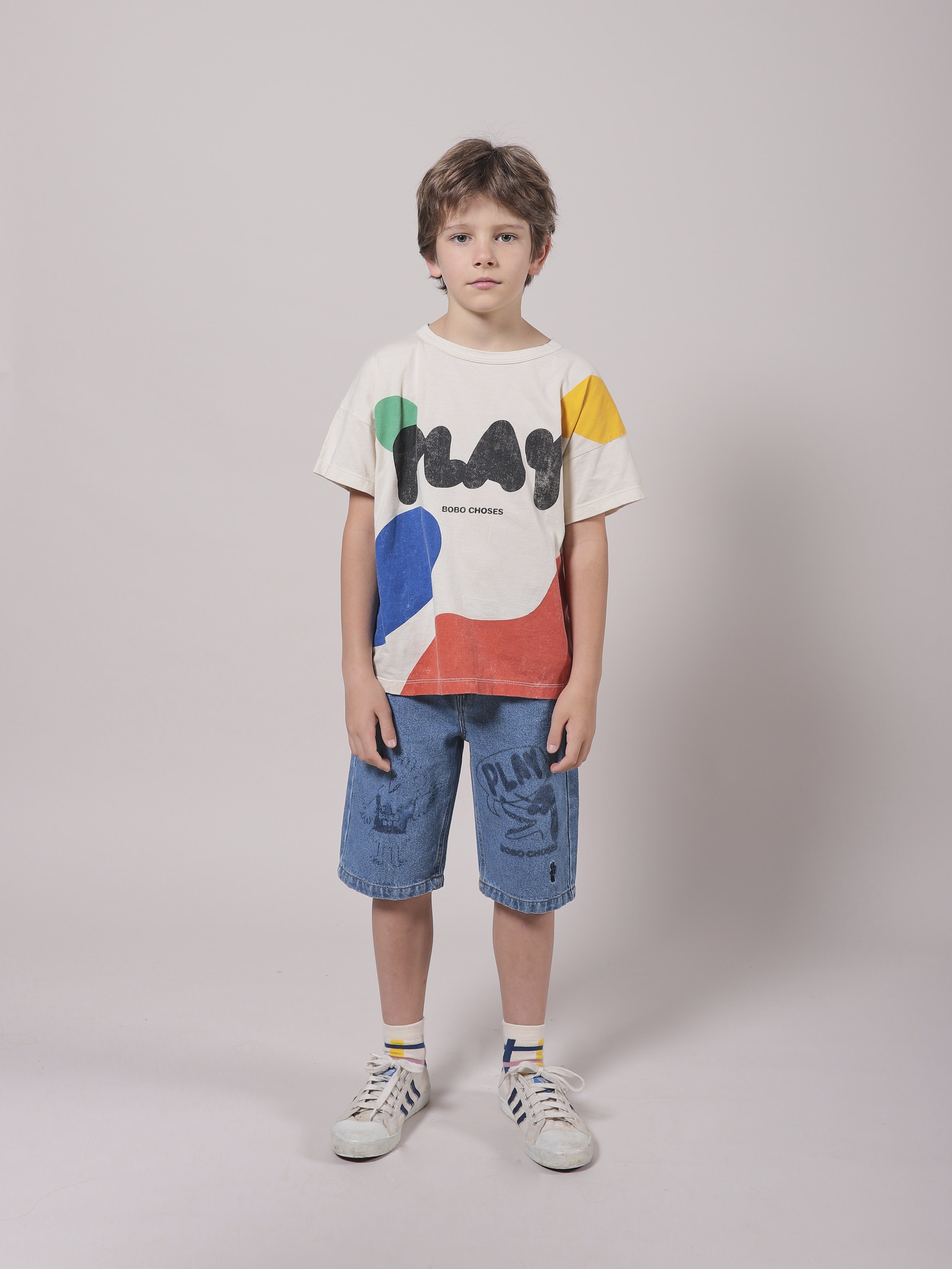 Girls White Play Cotton T-Shirt