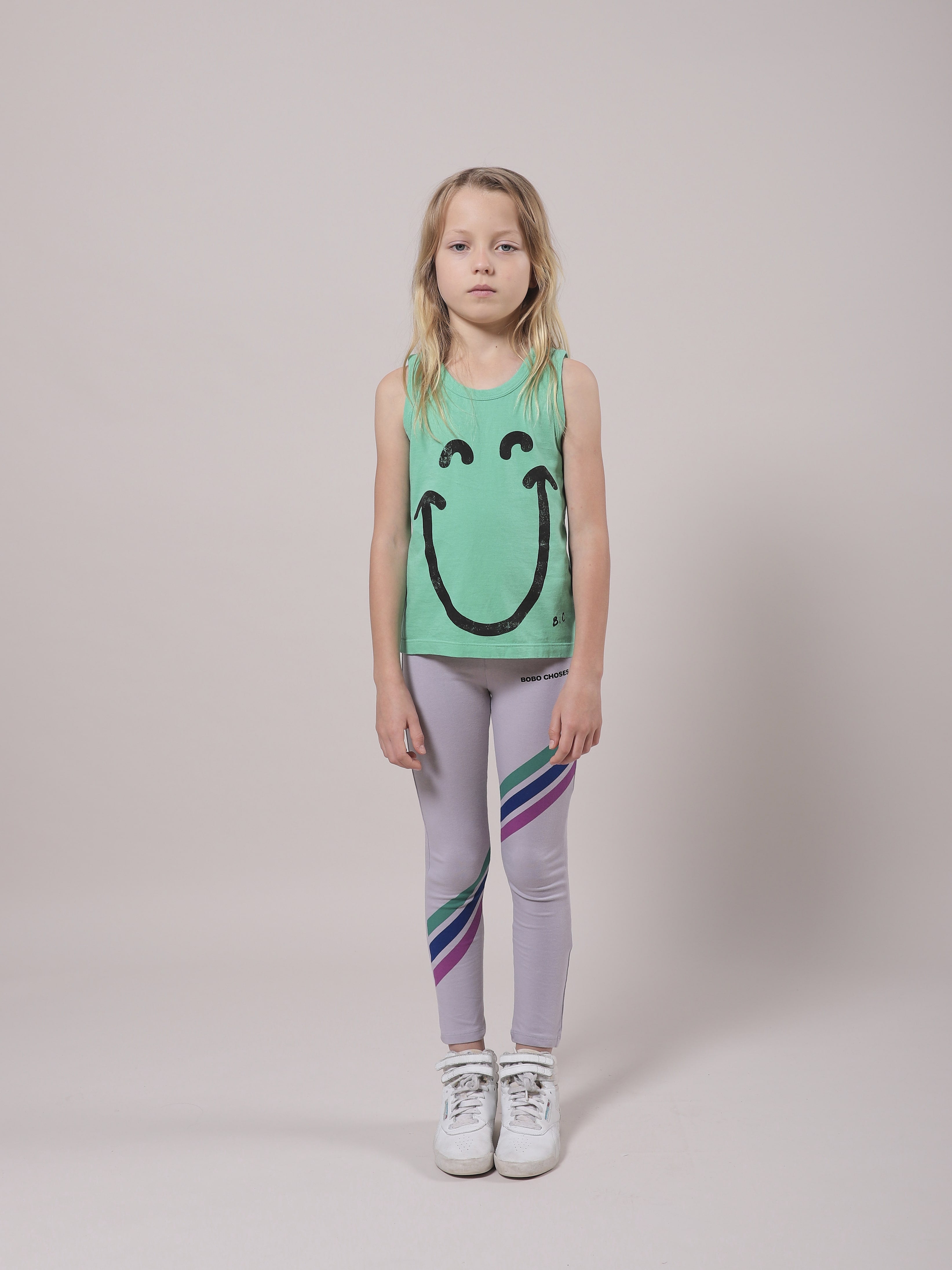 Girls Lavender Stripes Cotton Leggings