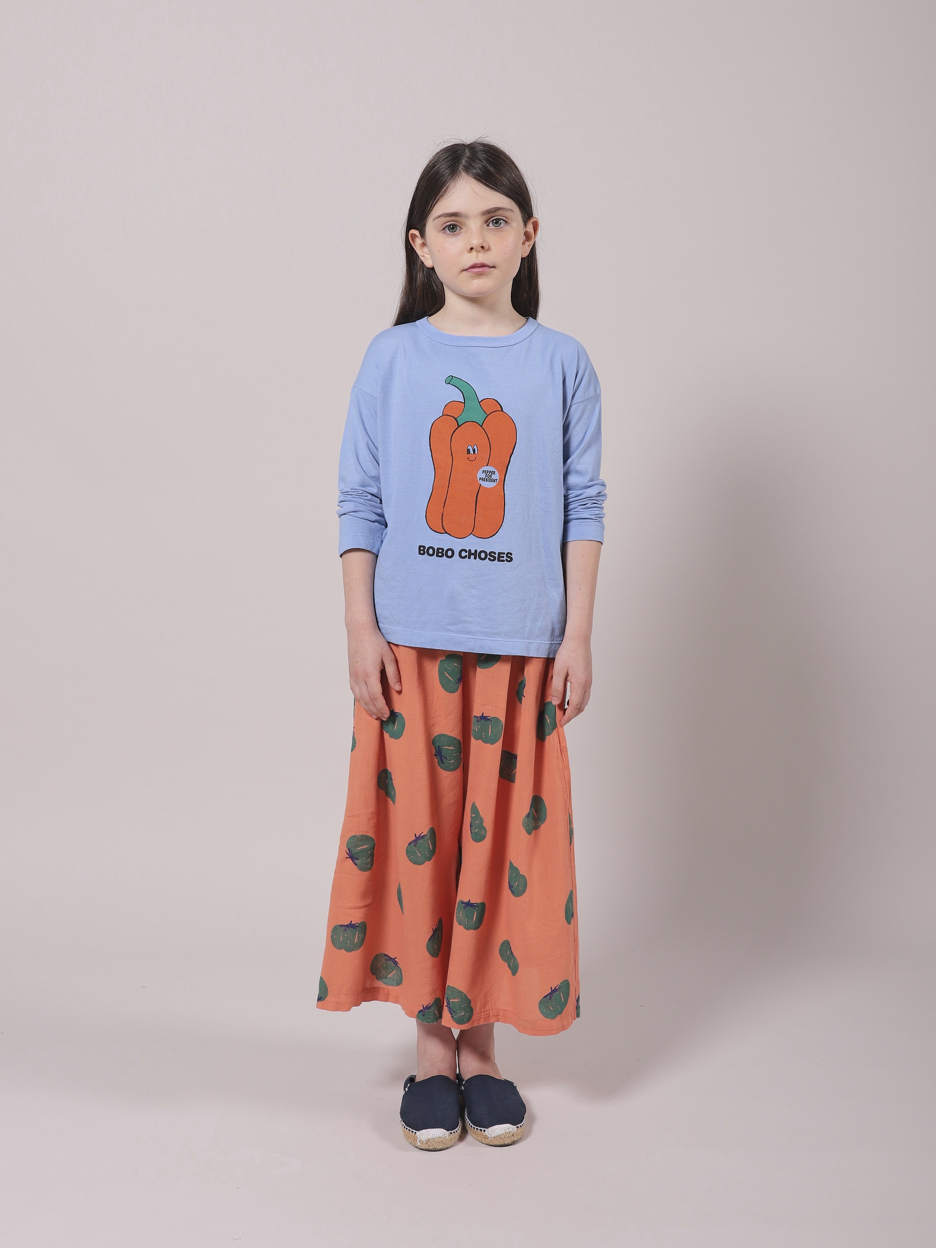Girls Orange Tomato Cotton Trousers