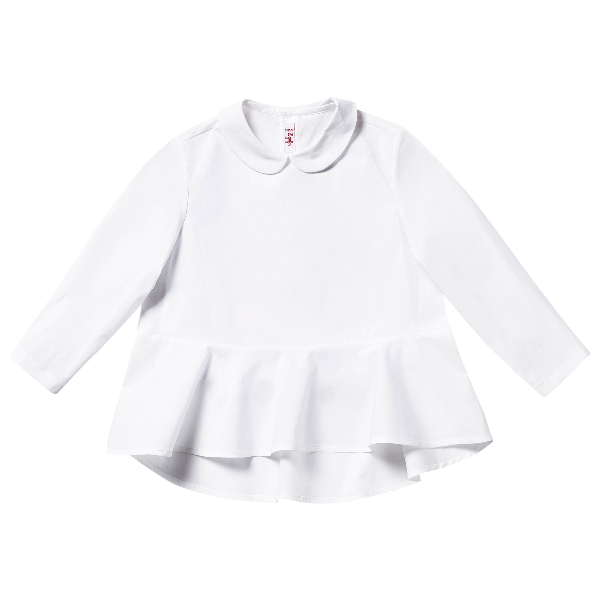 Girls White Peter Pan Collar Cotton Blouse - CÉMAROSE | Children's Fashion Store