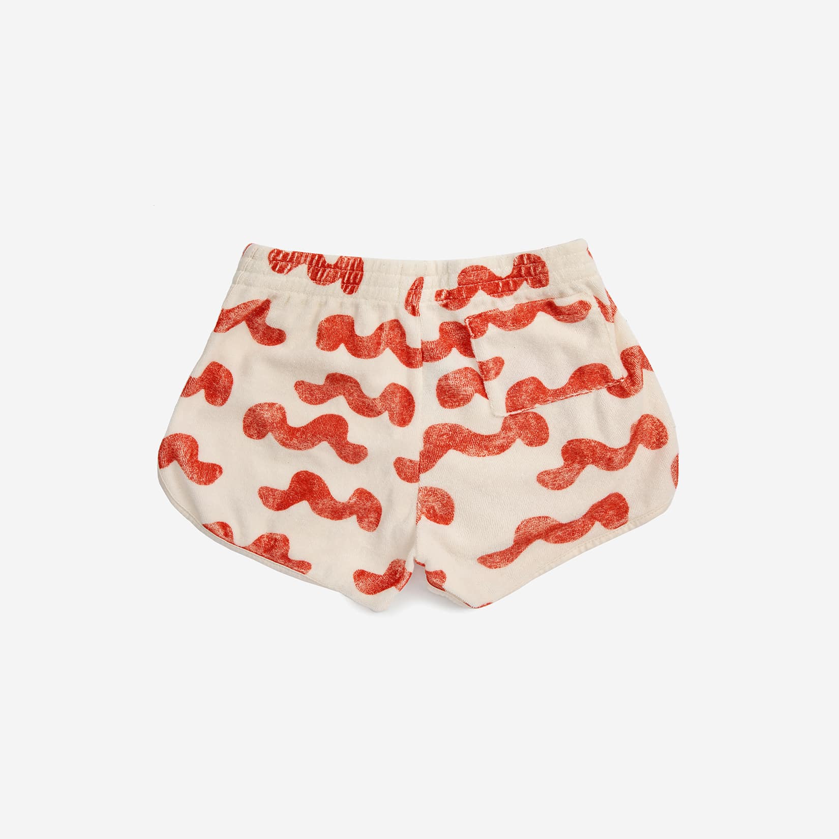 Girls White Waves Terry Shorts
