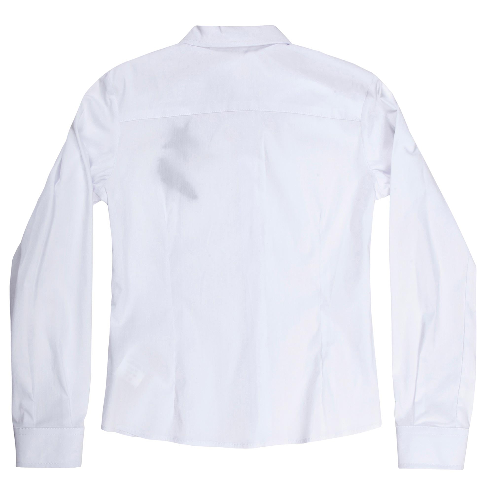 Girls White Poplin Embroidered Trims Cotton Shirt - CÉMAROSE | Children's Fashion Store - 2
