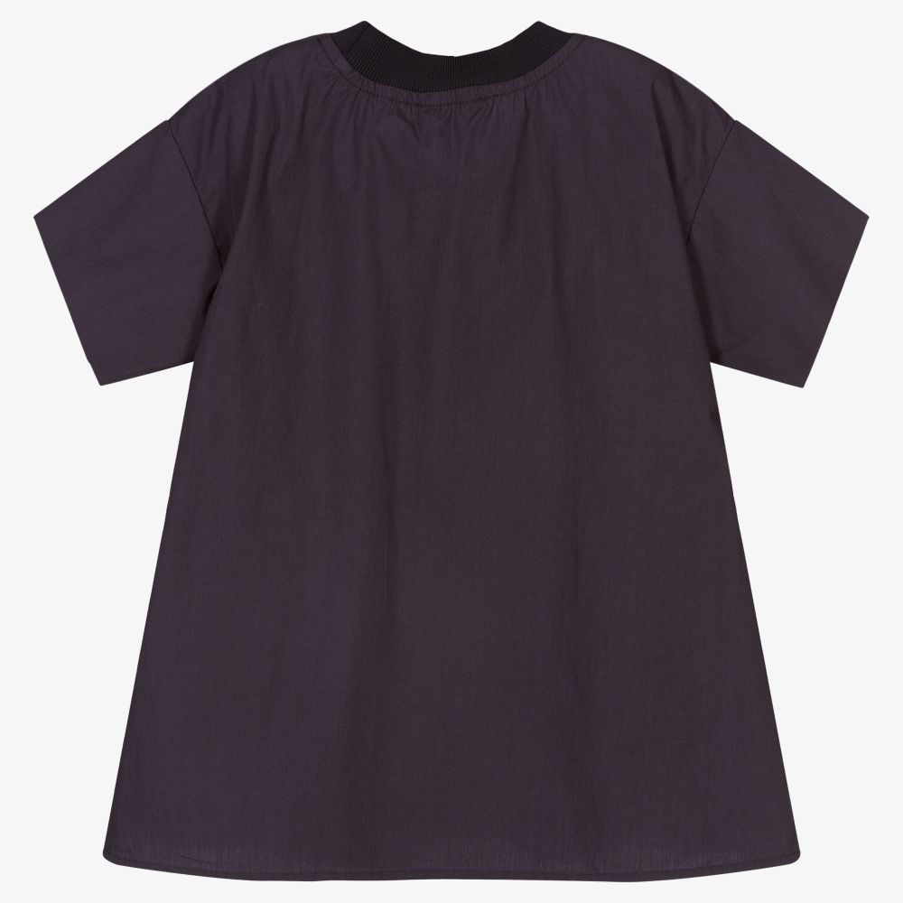 Girls Blue Logo Cotton Dress