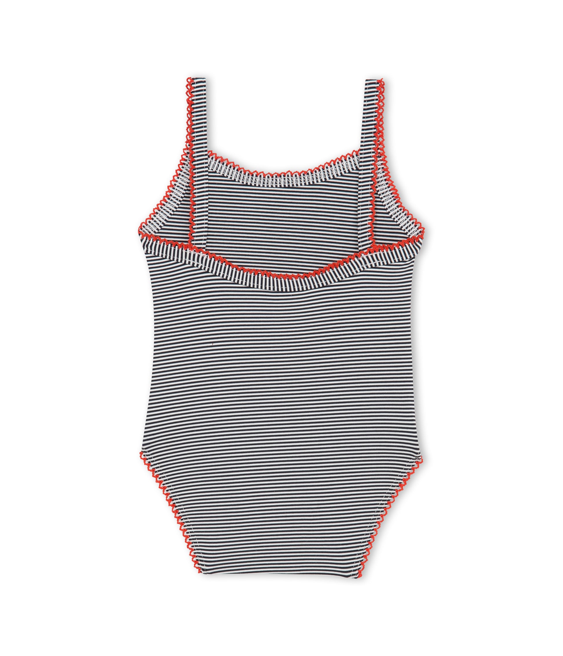 Girls Black Striped Swimsuit