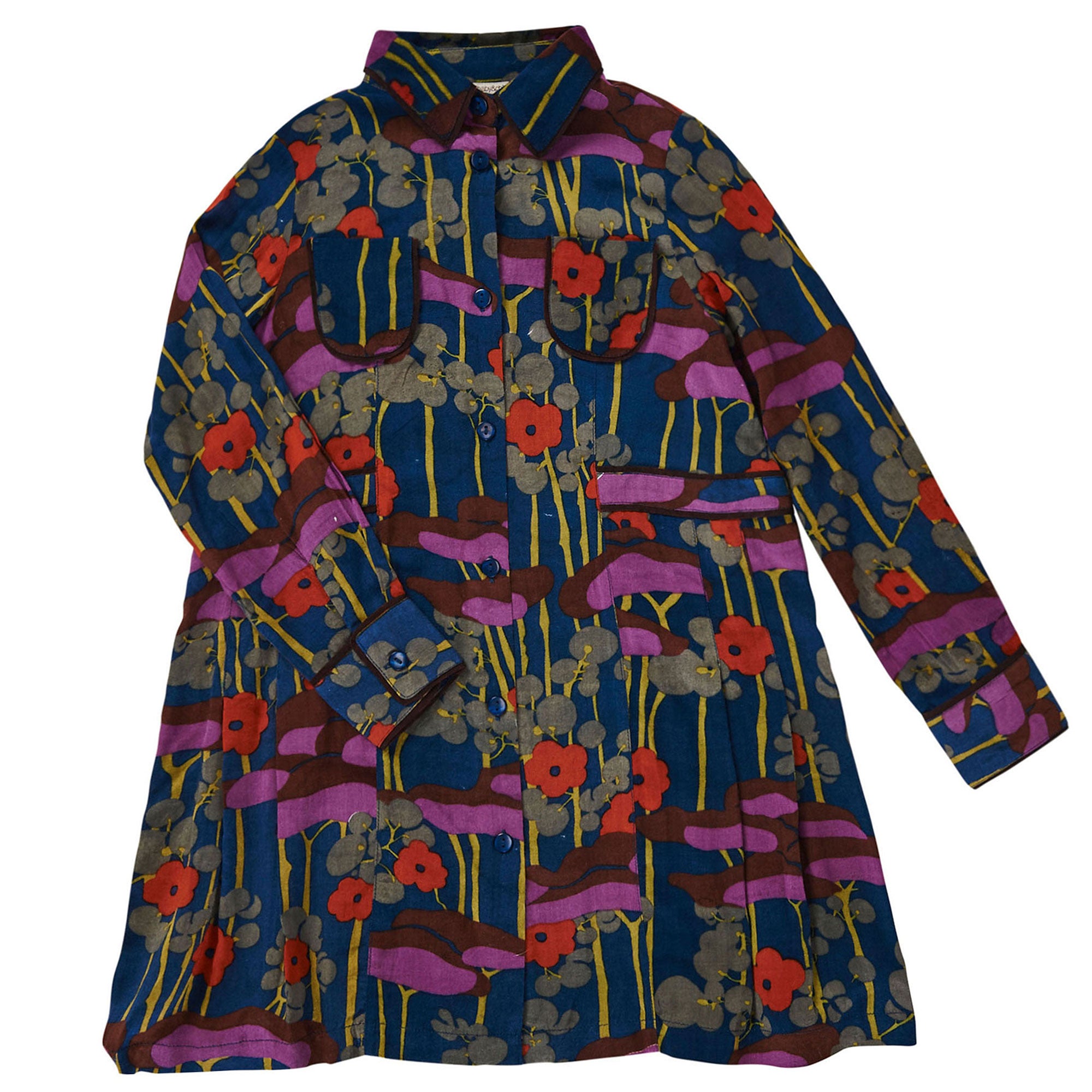 Girls Multicolor Flower Printed Rollneck Dress - CÉMAROSE | Children's Fashion Store - 1