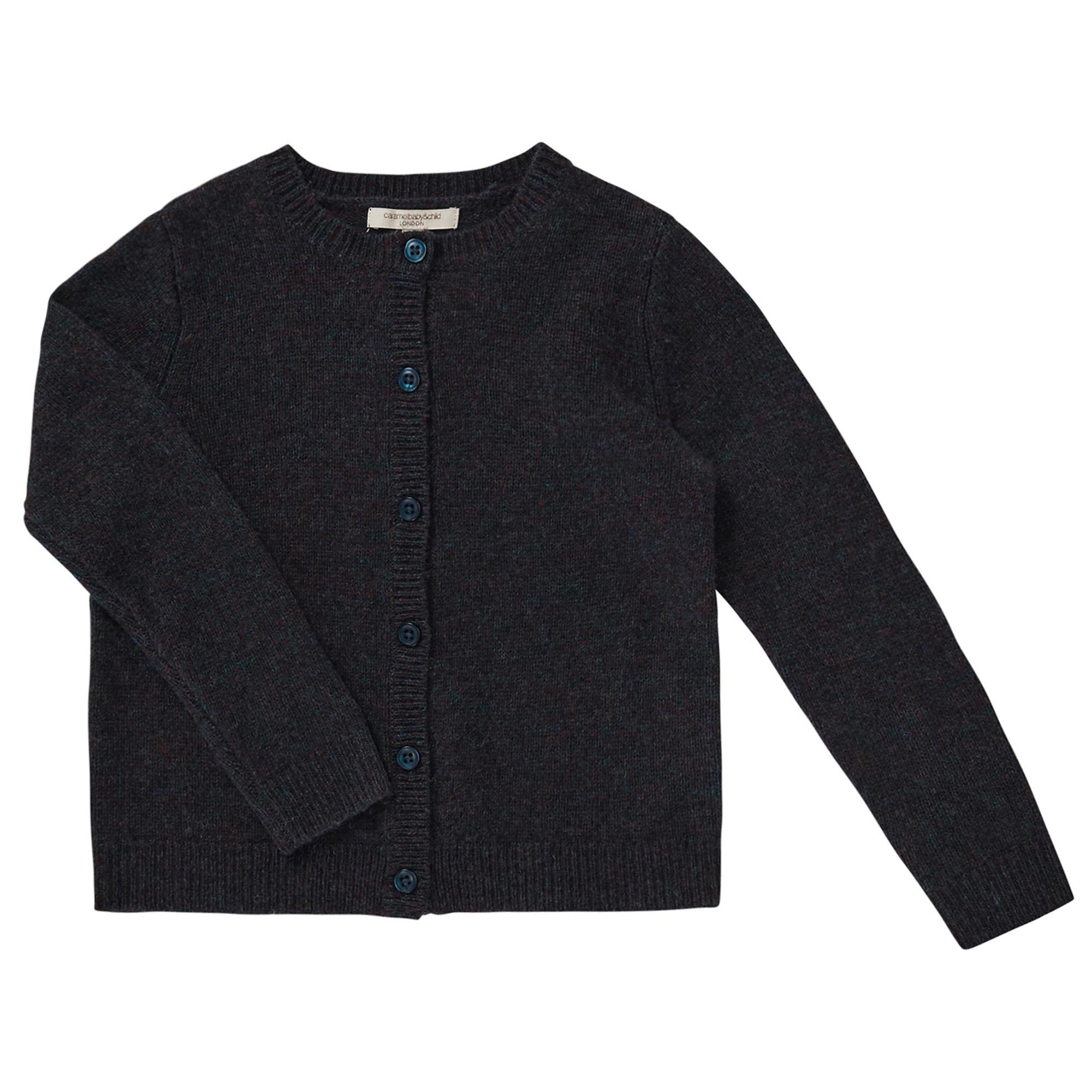 Baby Navy Blue Knitted Wool Cardigan - CÉMAROSE | Children's Fashion Store - 1