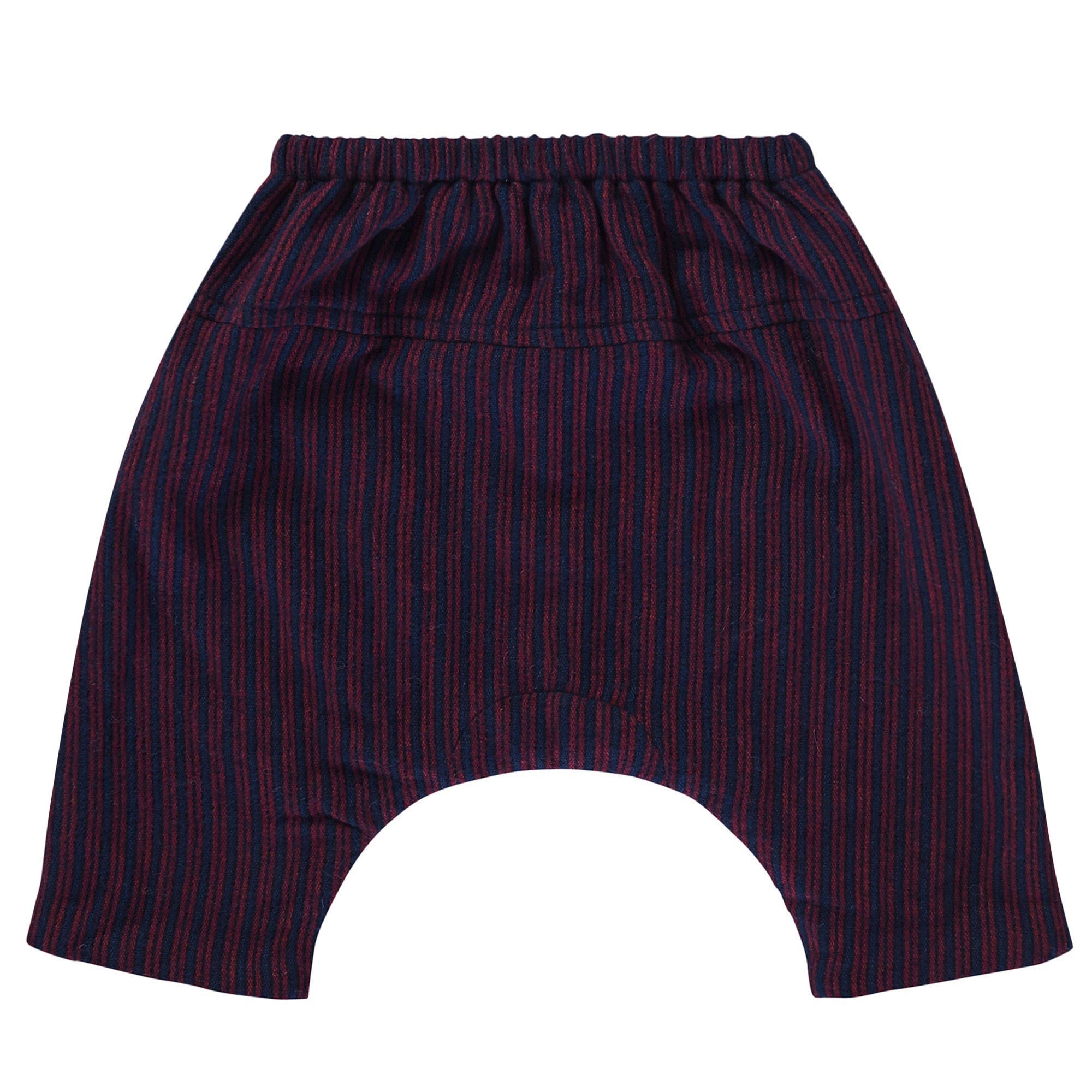 Baby Navy Blue Stripe Cotton Trousers - CÉMAROSE | Children's Fashion Store - 2