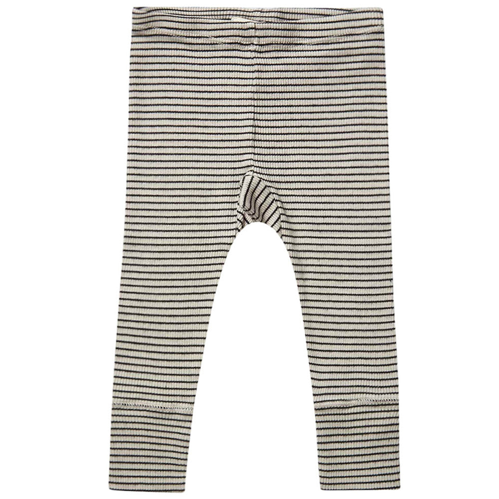 Baby Milk White & Black Striped Cotton Jersey Legging - CÉMAROSE | Children's Fashion Store - 1