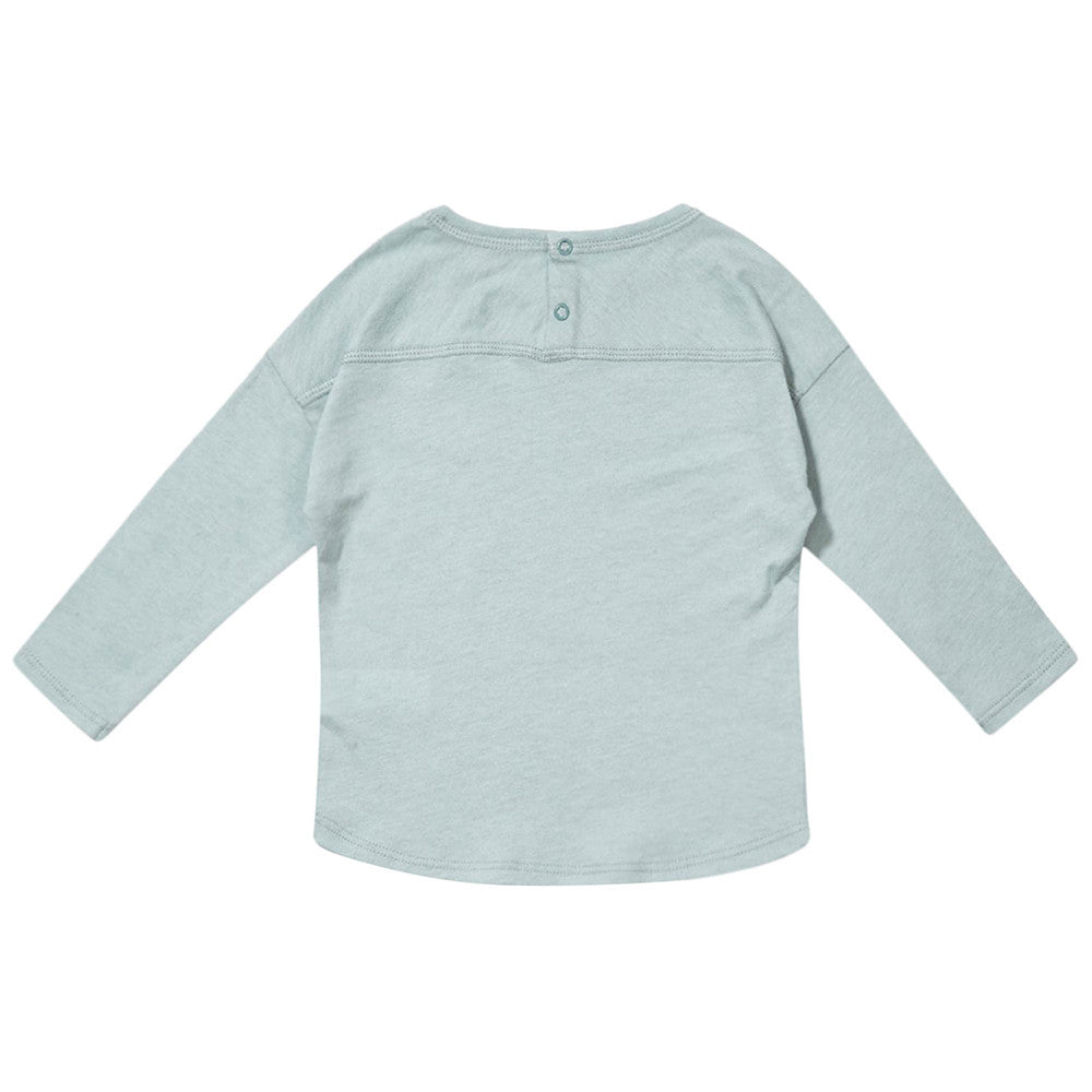 Baby Light Blue Cotton & Wool Jersey T-Shirt - CÉMAROSE | Children's Fashion Store - 2