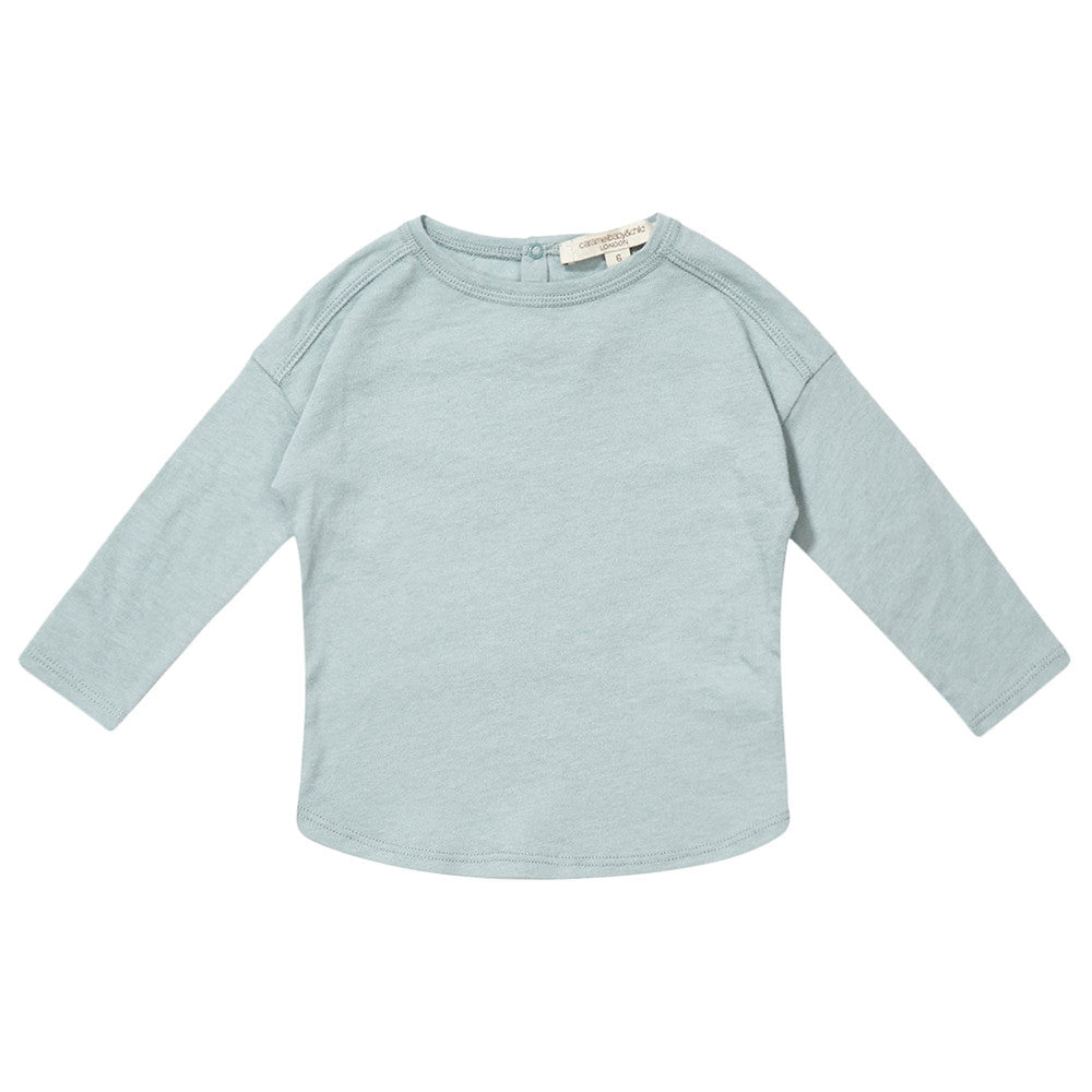 Baby Light Blue Cotton & Wool Jersey T-Shirt - CÉMAROSE | Children's Fashion Store - 1