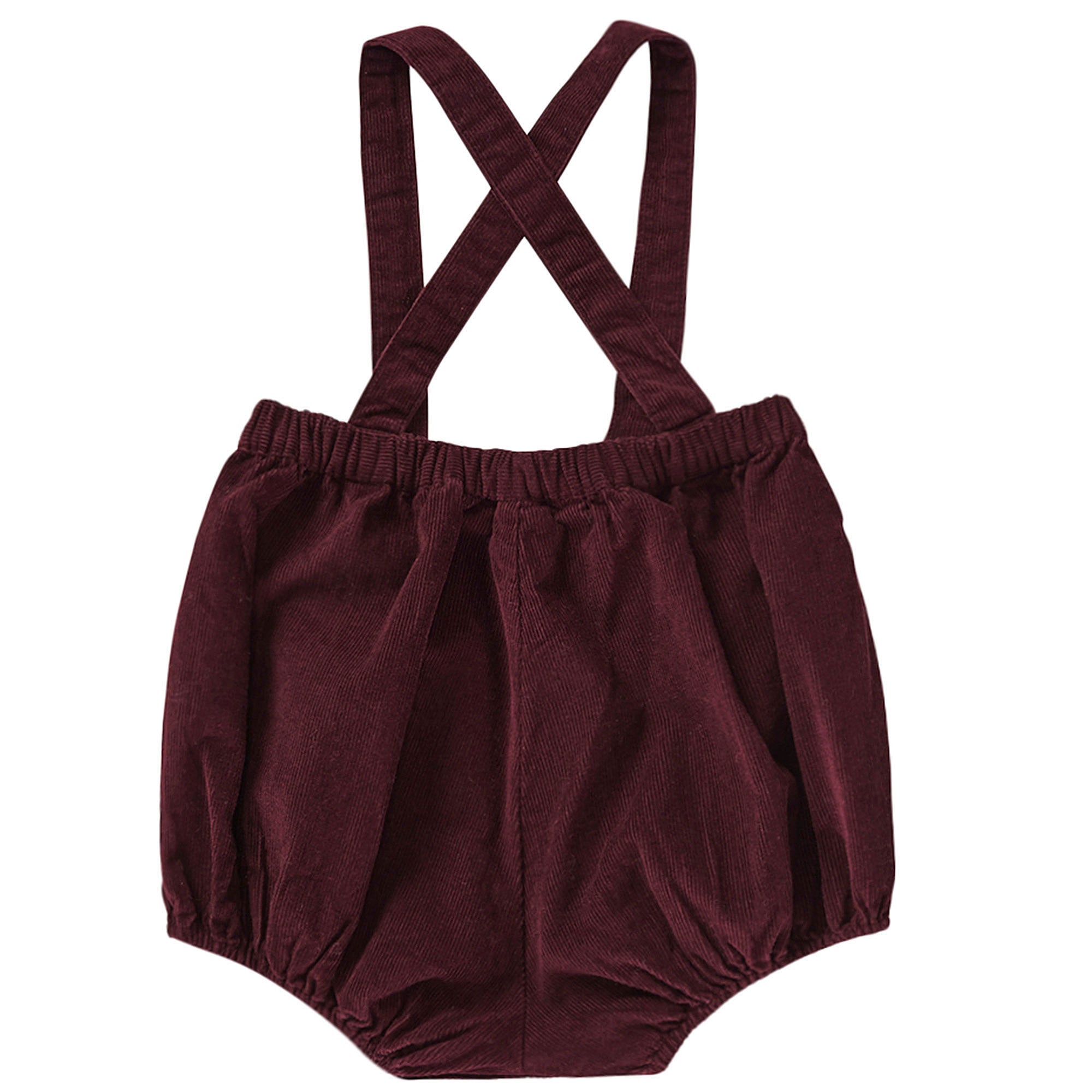 Baby Wine Red Cotton Short Dungaree - CÉMAROSE | Children's Fashion Store - 2