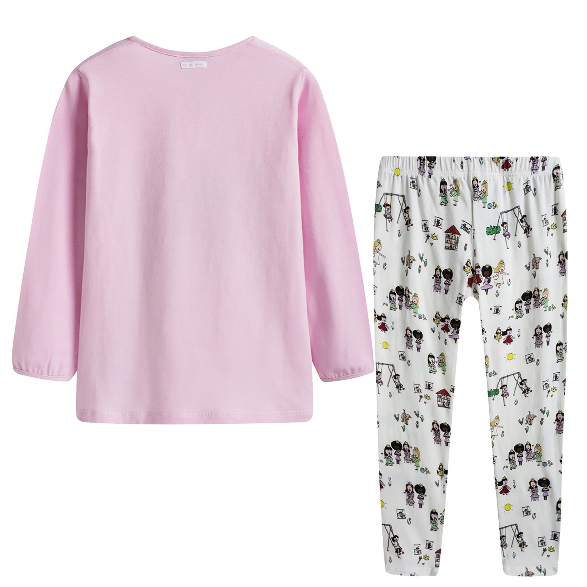 Girls Pink Top & White BOttom Pyjama