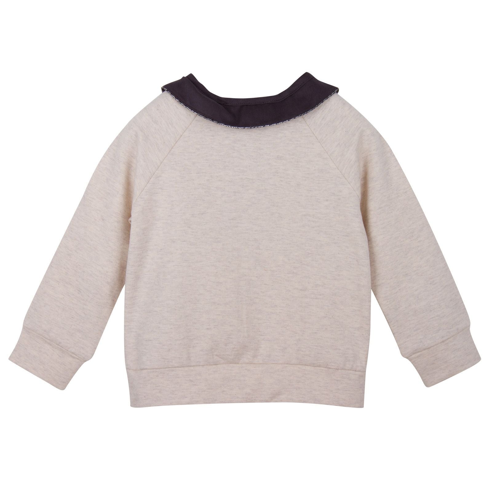 Girls Beige Mouse Face Printed Jersey Zip-up Top - CÉMAROSE | Children's Fashion Store - 2