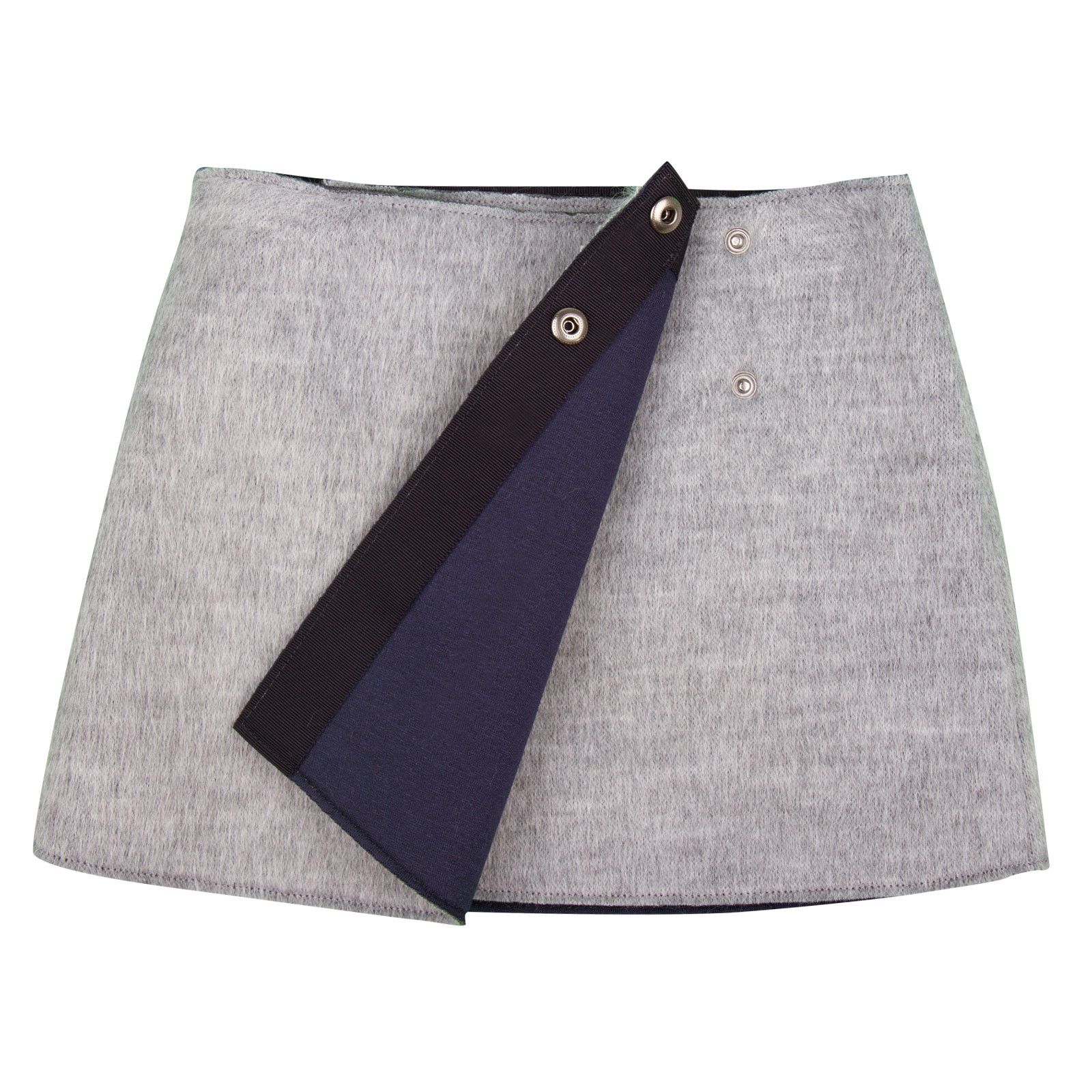 Girls Grey Pasted Synthetic Fur Acrylic Skirt - CÉMAROSE | Children's Fashion Store - 2