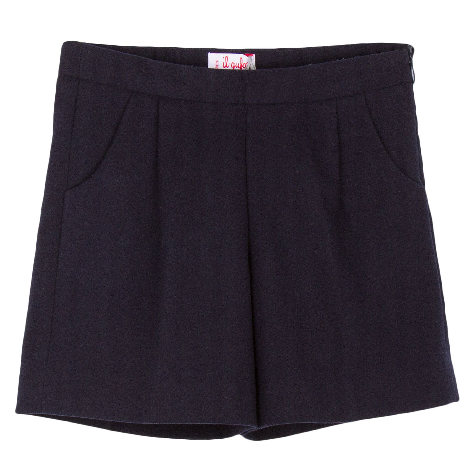 Girls Dark Grey Synthetic Wool Bermuda Short - CÉMAROSE | Children's Fashion Store - 1