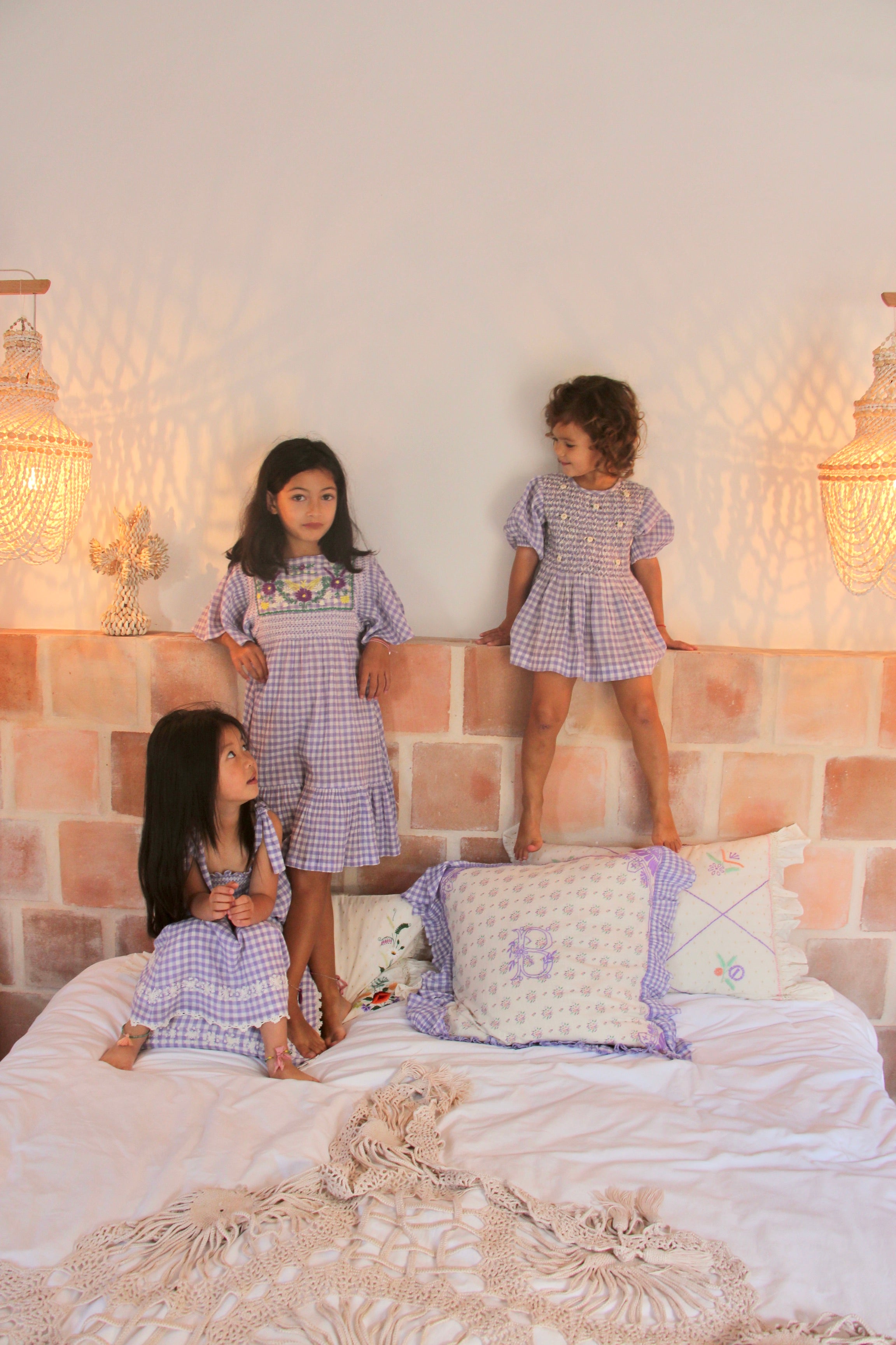 Girls Blue Check Top