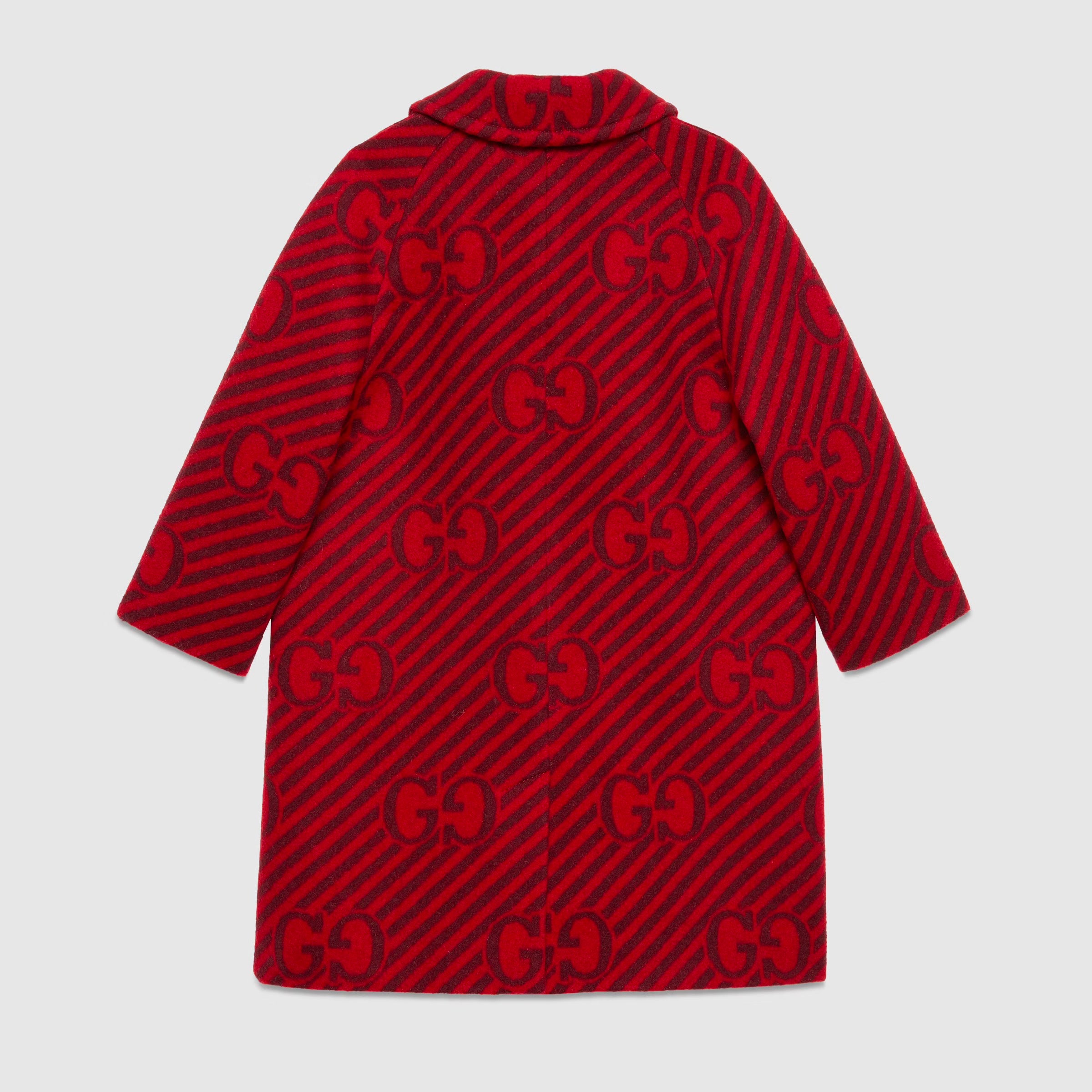 Girls Red Logo Wool Coat
