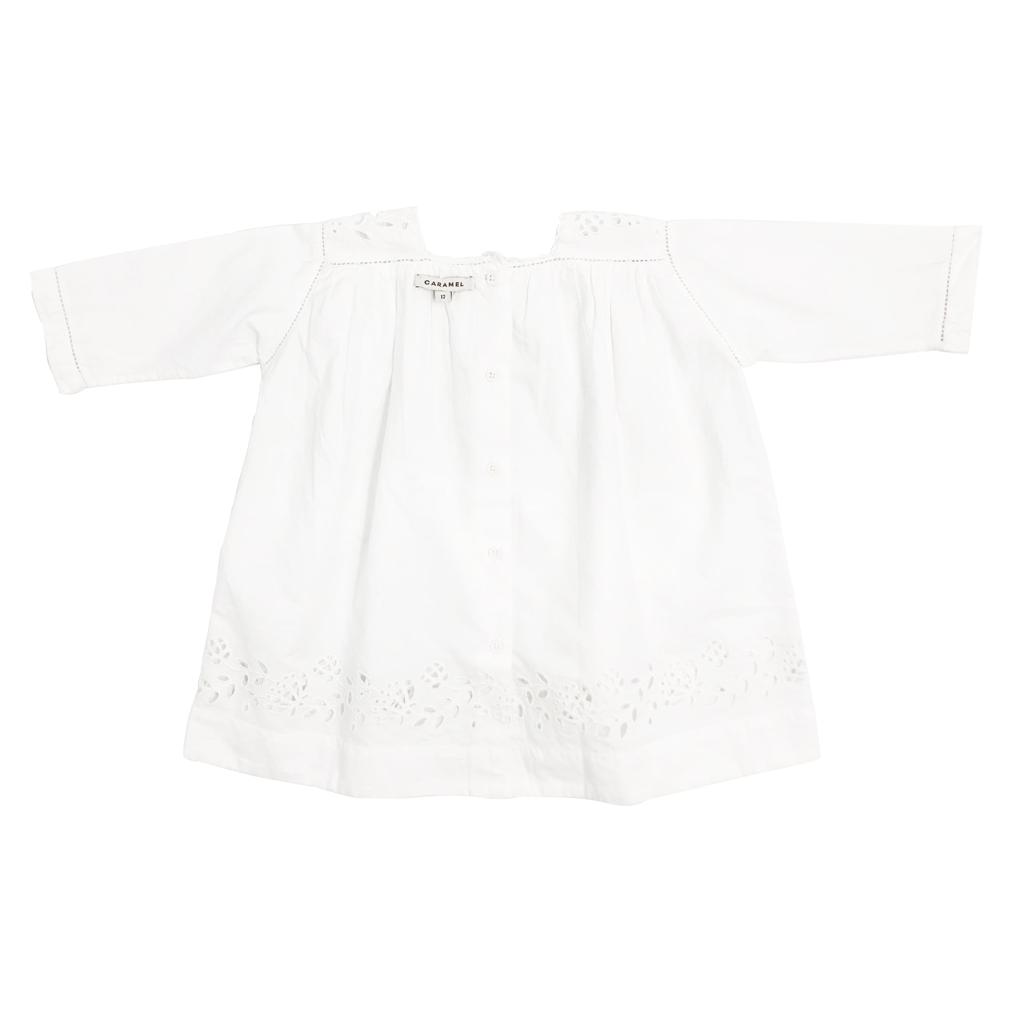 Baby White Cotton Woven Dress