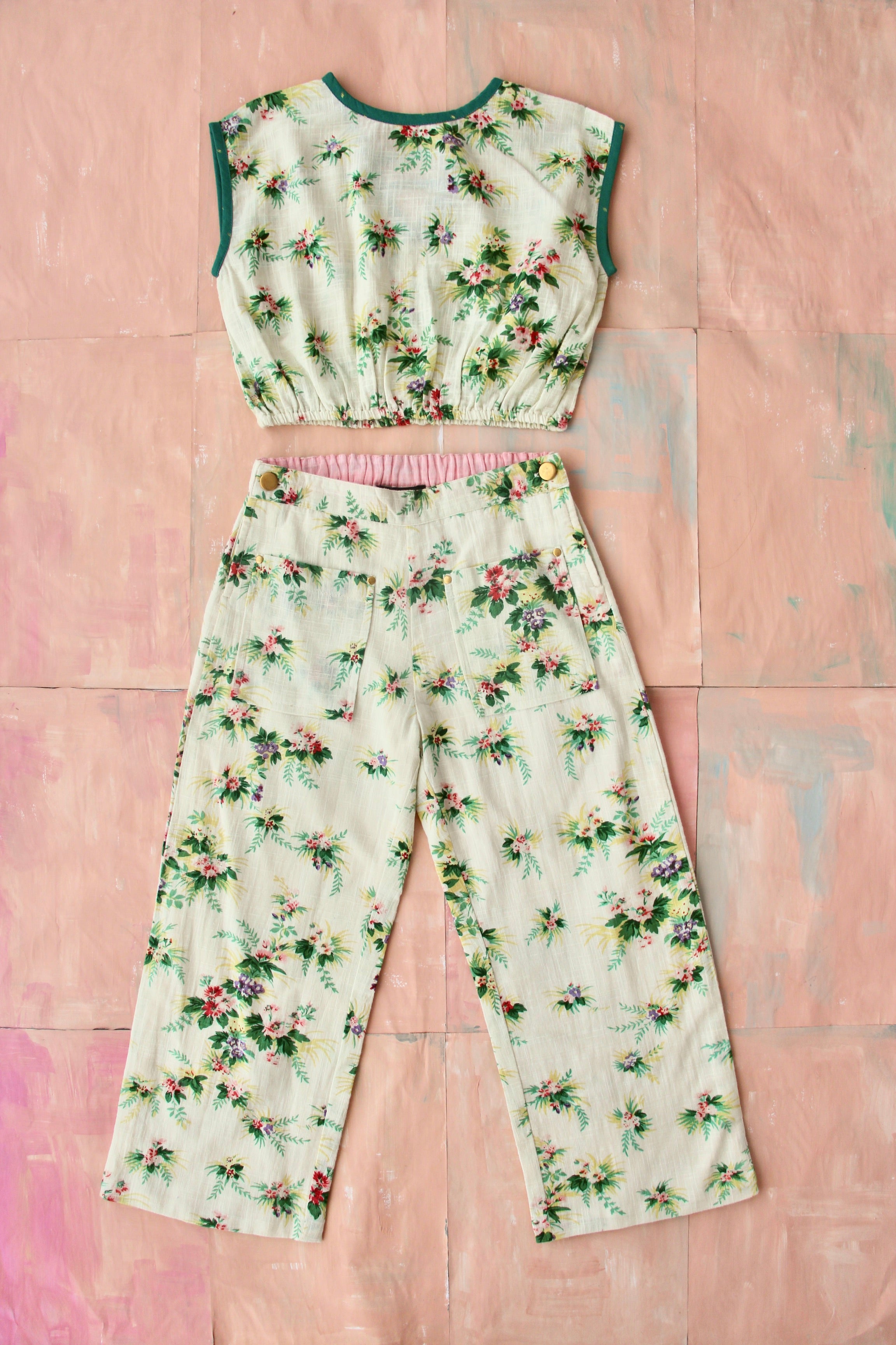 Girls White Floral Set