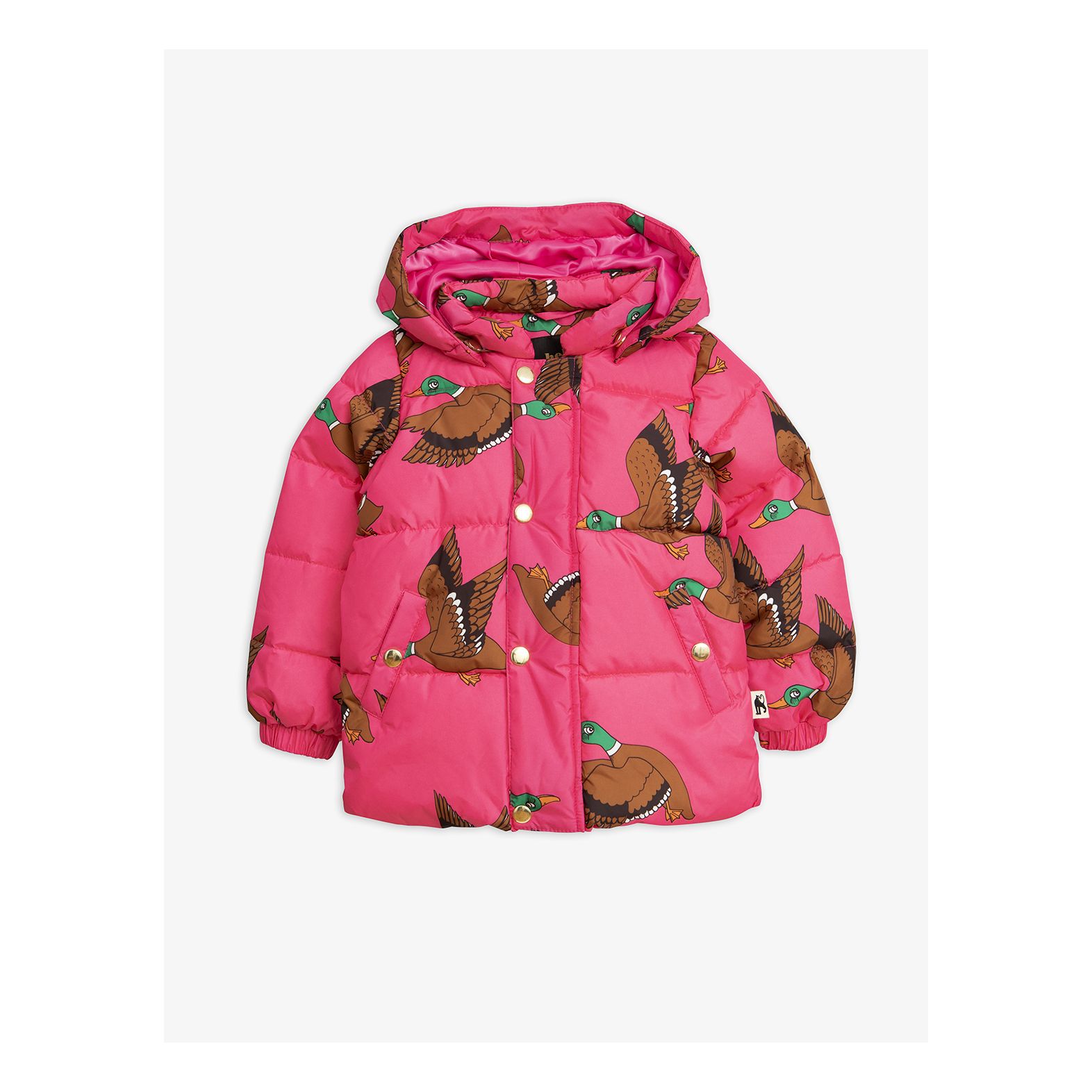 Girls Cerise Ducks Puffer Jacket