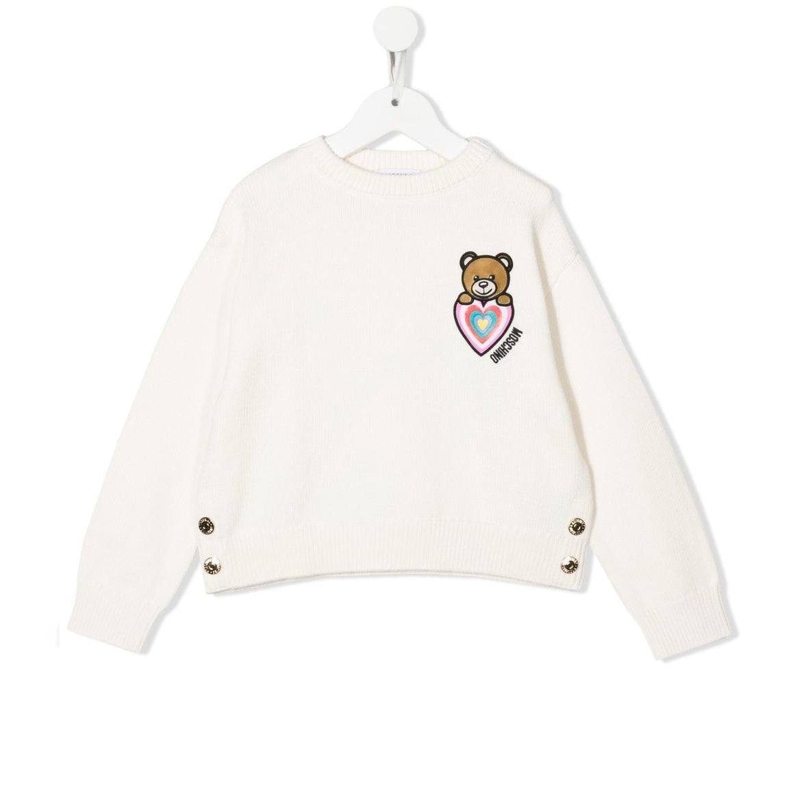 Girls White Cotton Sweater