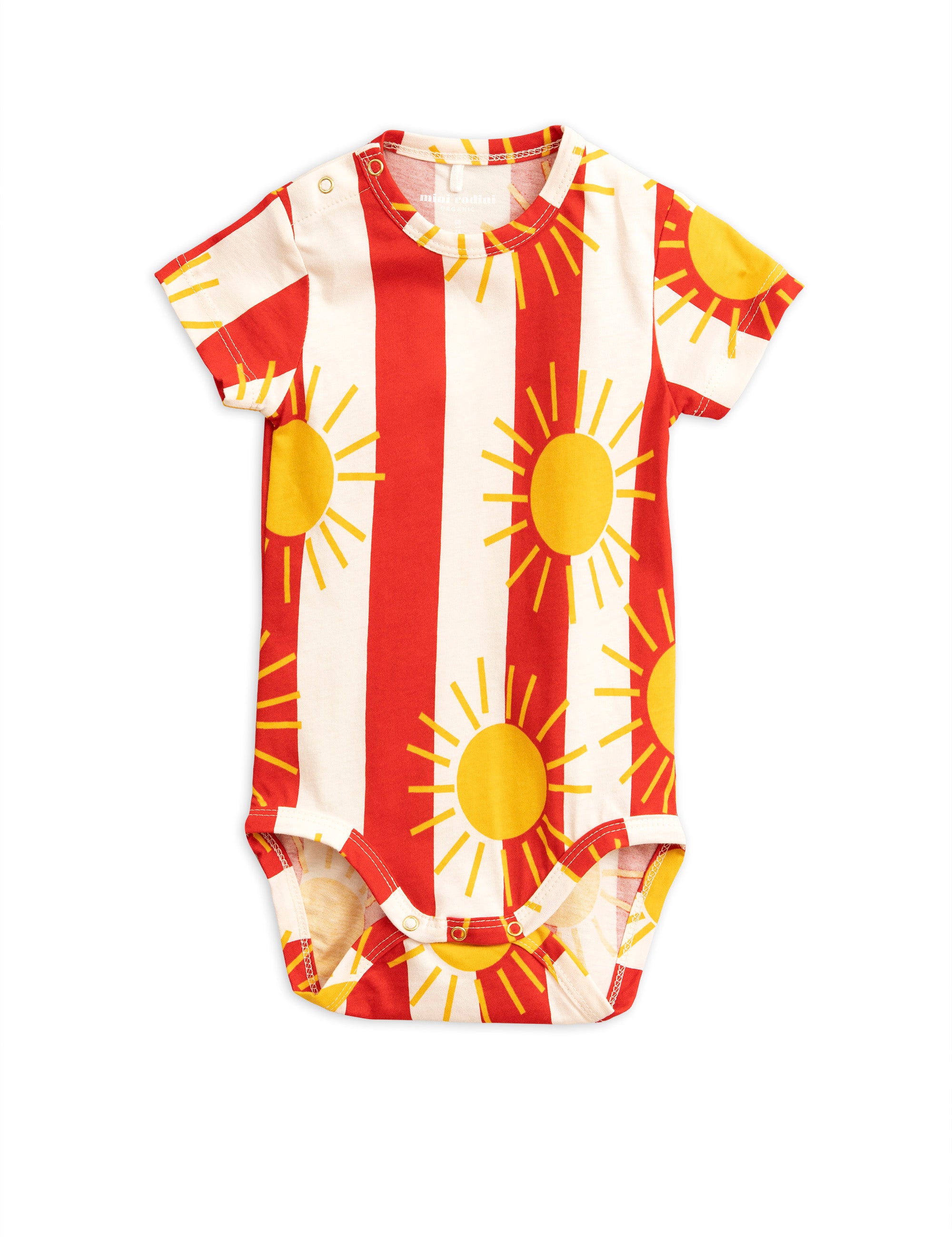 Baby Girls Red Sun Striped Cotton Babysuits