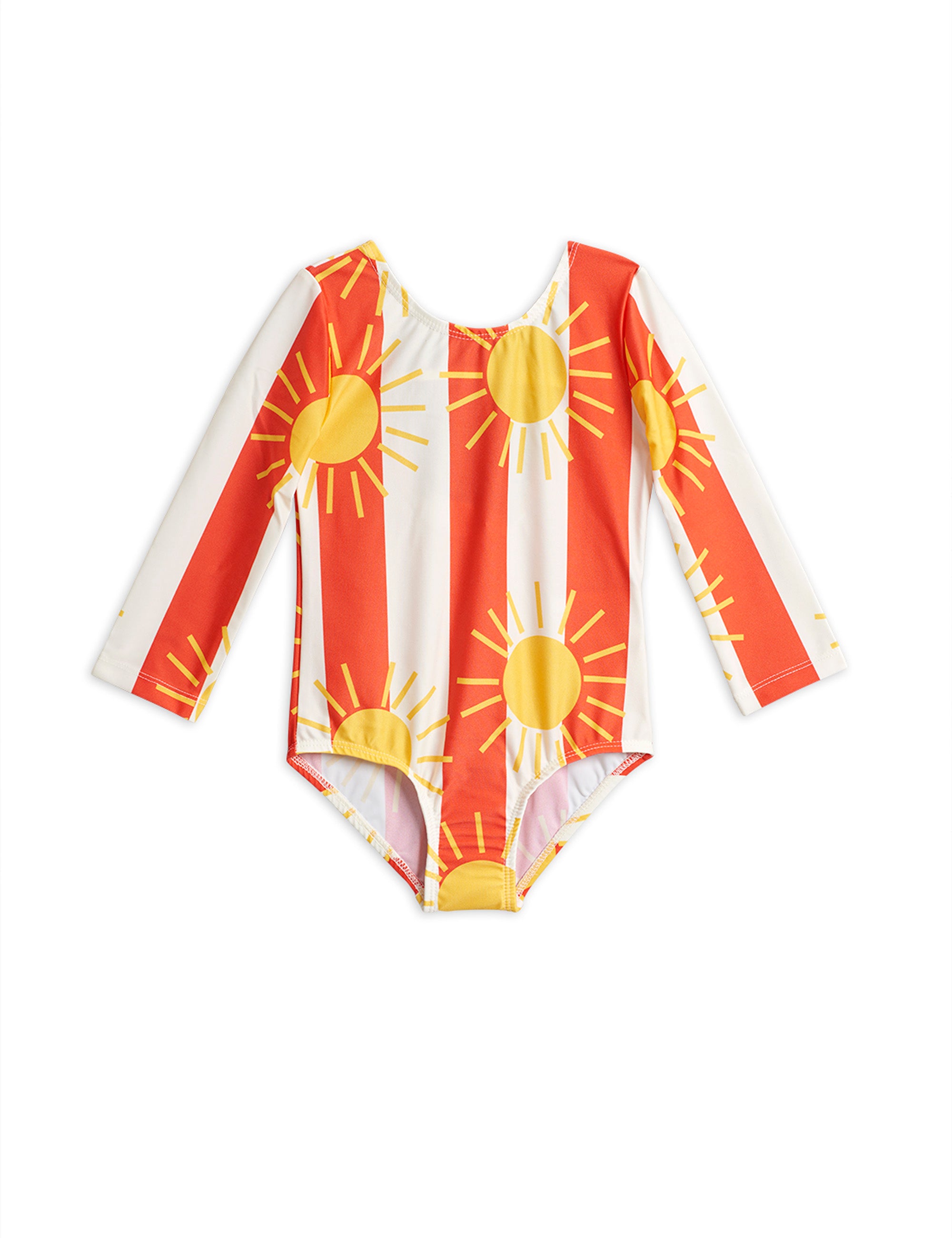 Girls Red Sun Striped Swimsuit
