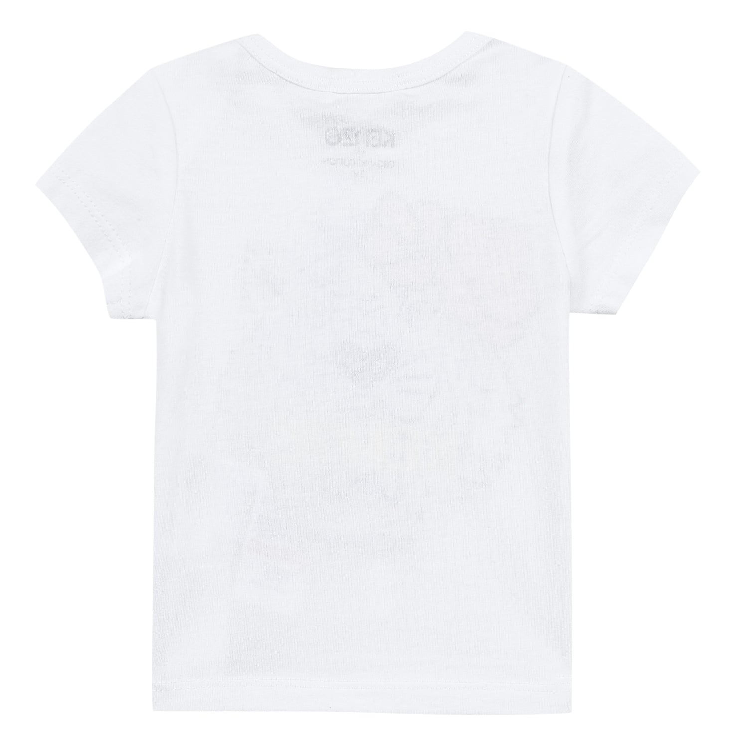 Girls White Printed Cotton T-shirt