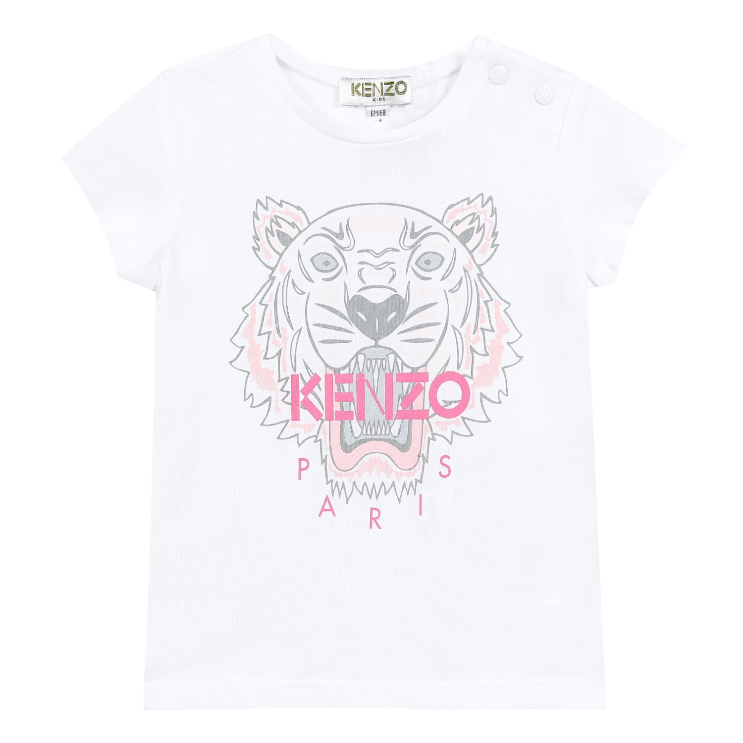Girls Optic White Cotton T-shirt