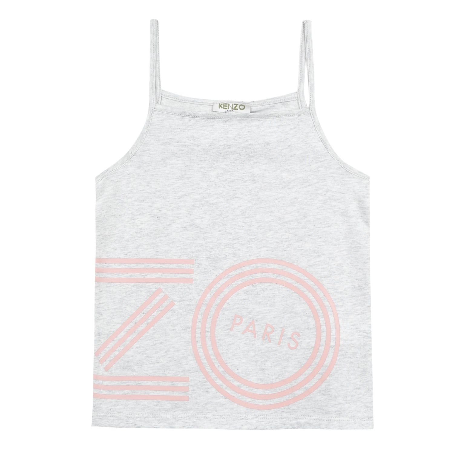 Girls Light Grey Logo Cotton Vest