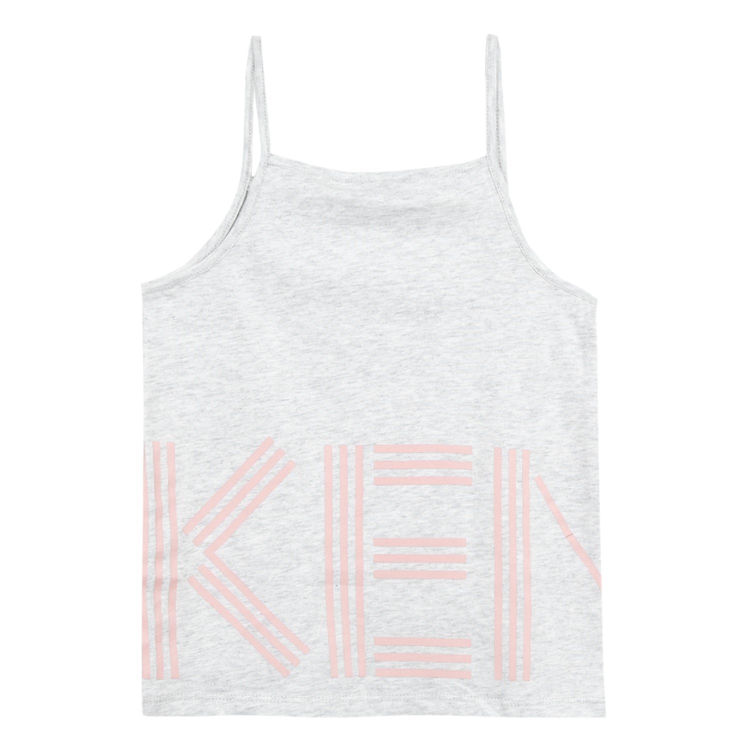 Girls Light Grey Logo Cotton Vest