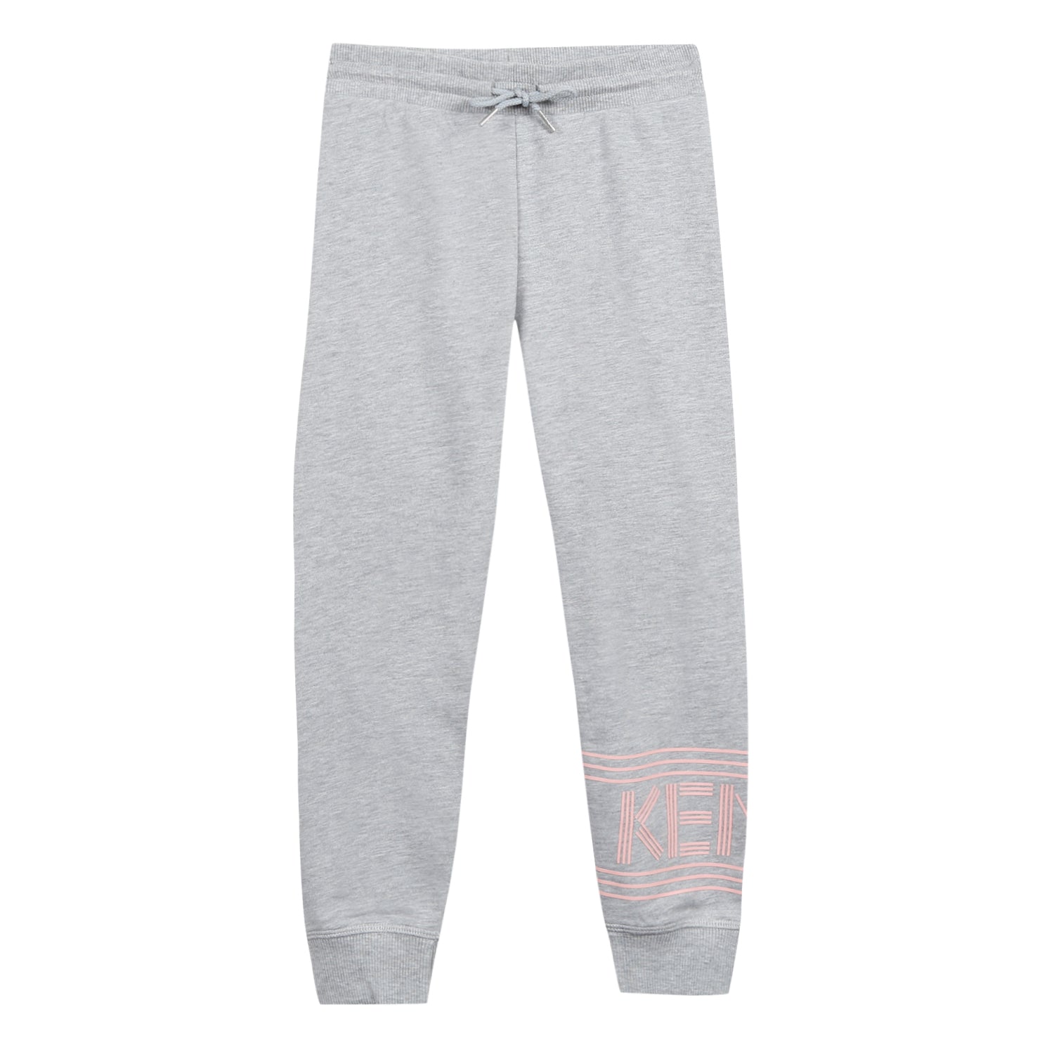 Girls Grey Logo Cotton Trousers