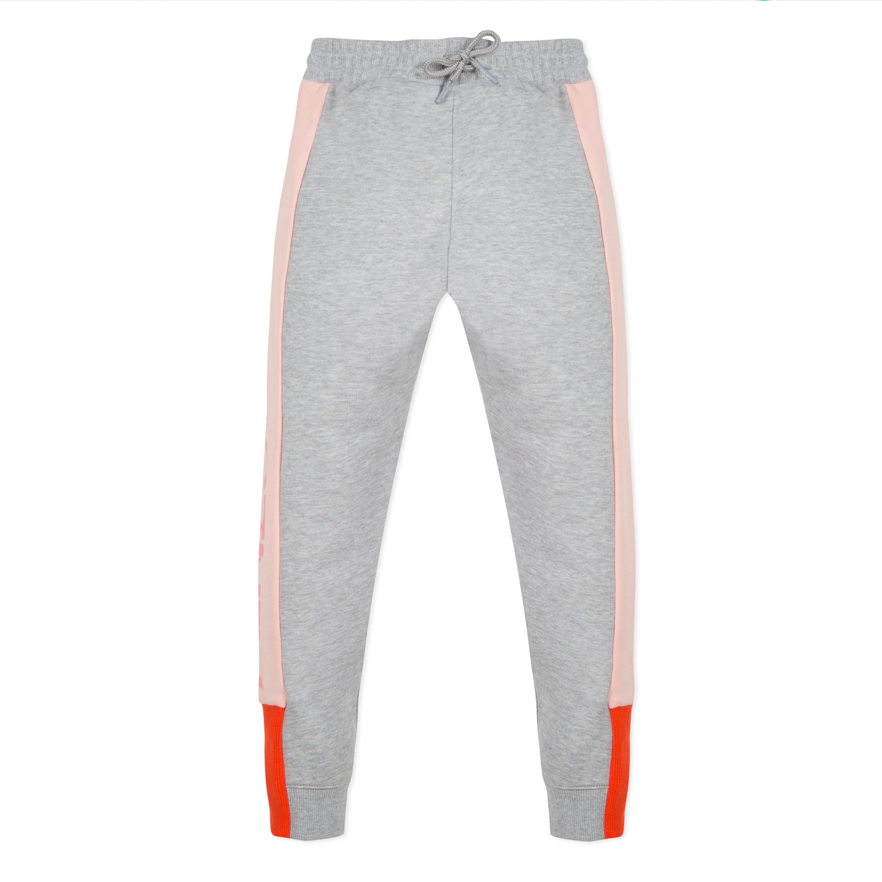 Girls Grey Drawstring Cotton Trousers