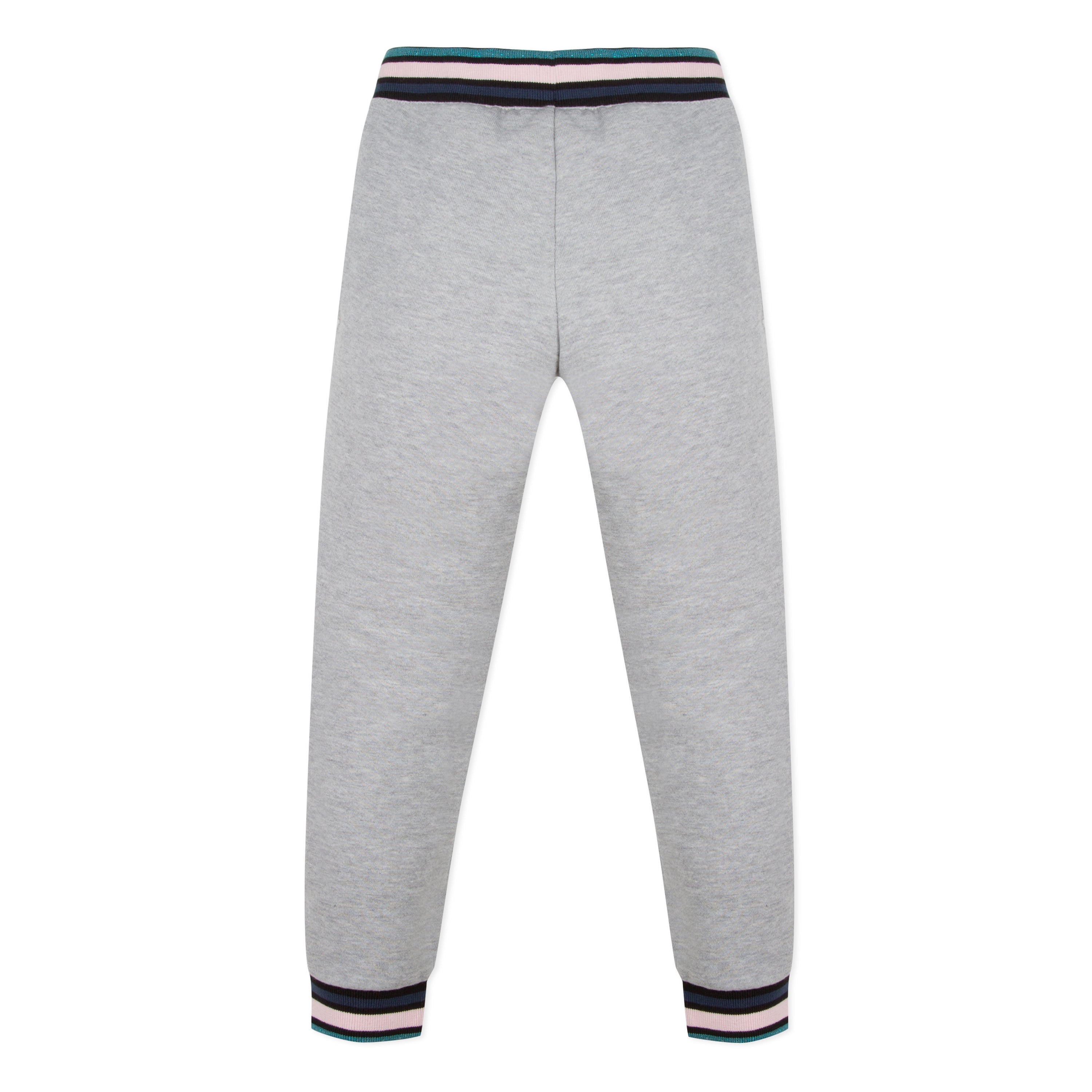 Girls Grey Drawstring Cotton Trousers