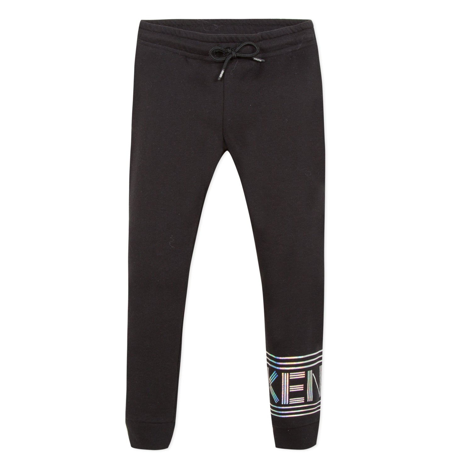 Girls Black Logo Cotton Trousers